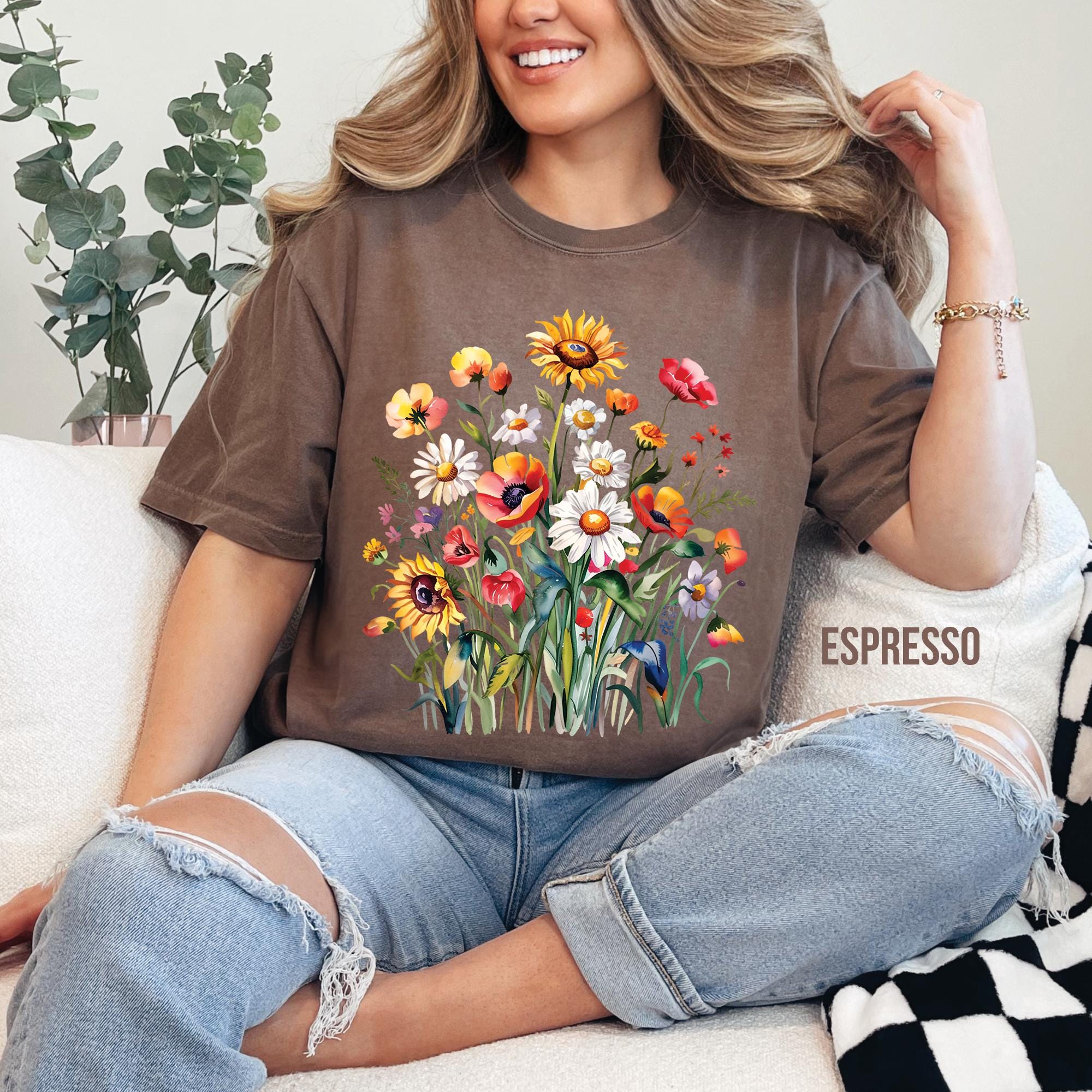 Boho Floral Botanical T-Shirt