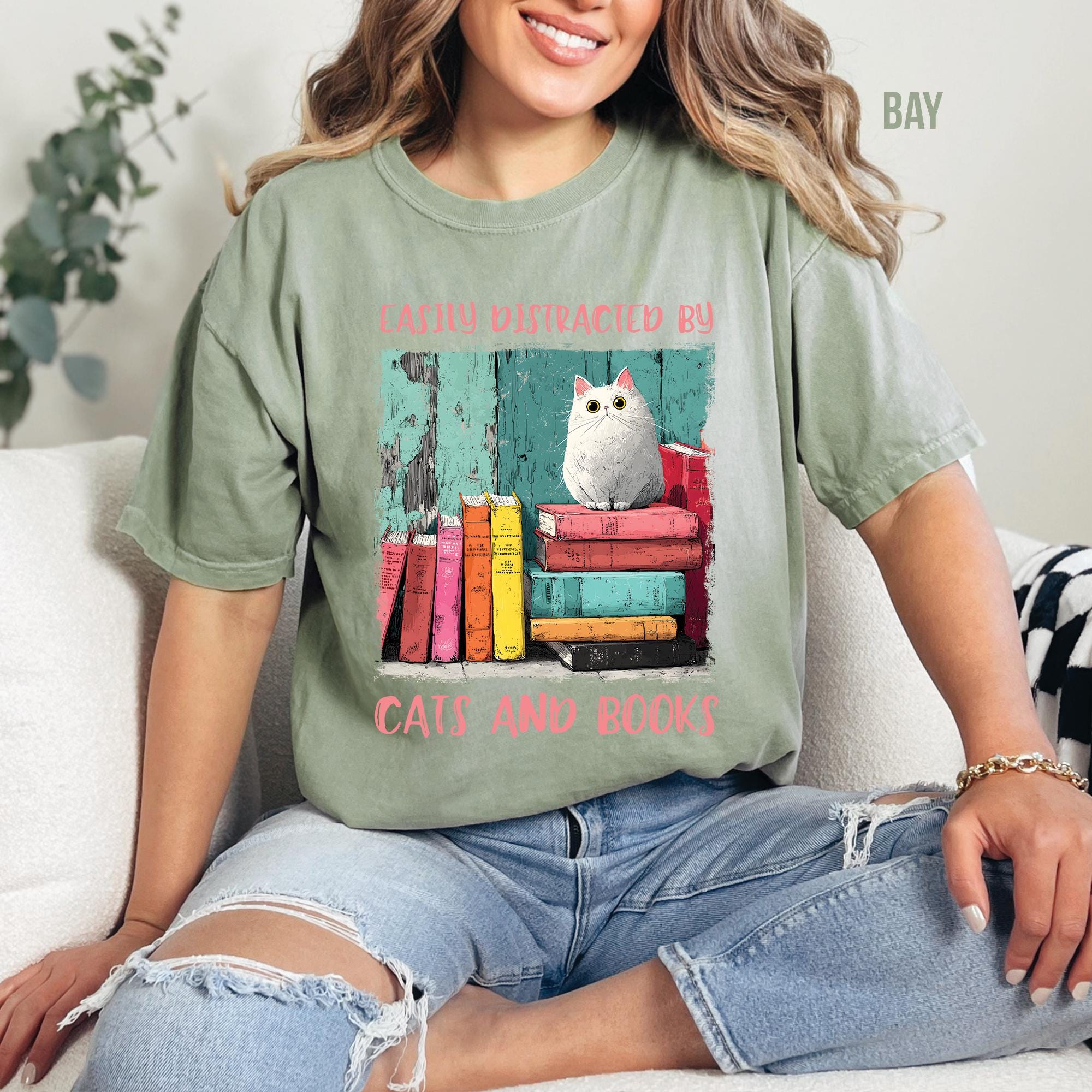 Cats and Books T-Shirt