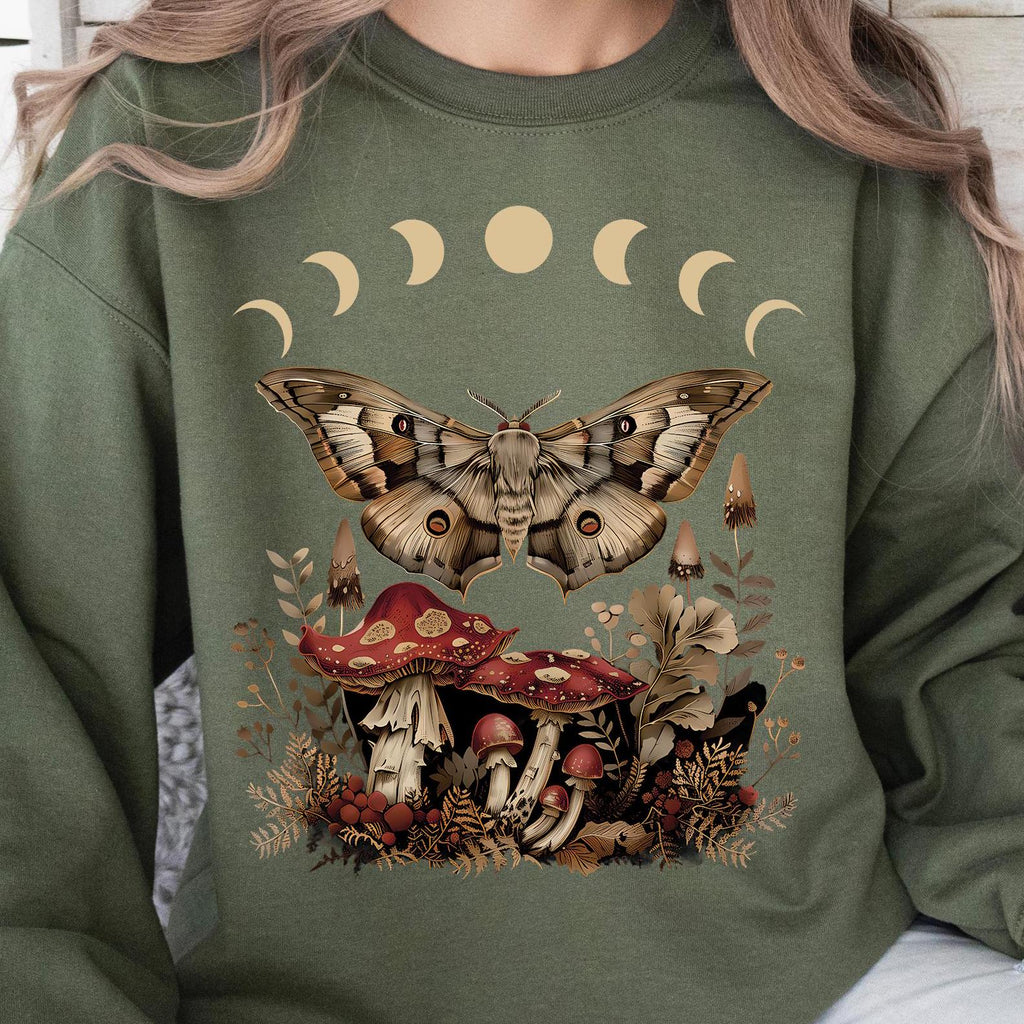 Mushroom Moth Moon Phase Sweatshirt