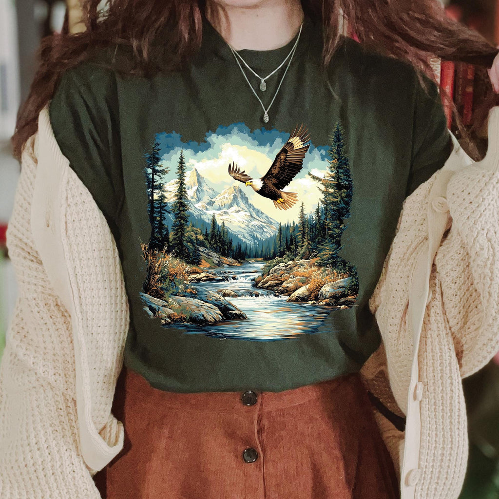 Bald Eagle Mountain Scene T-Shirt