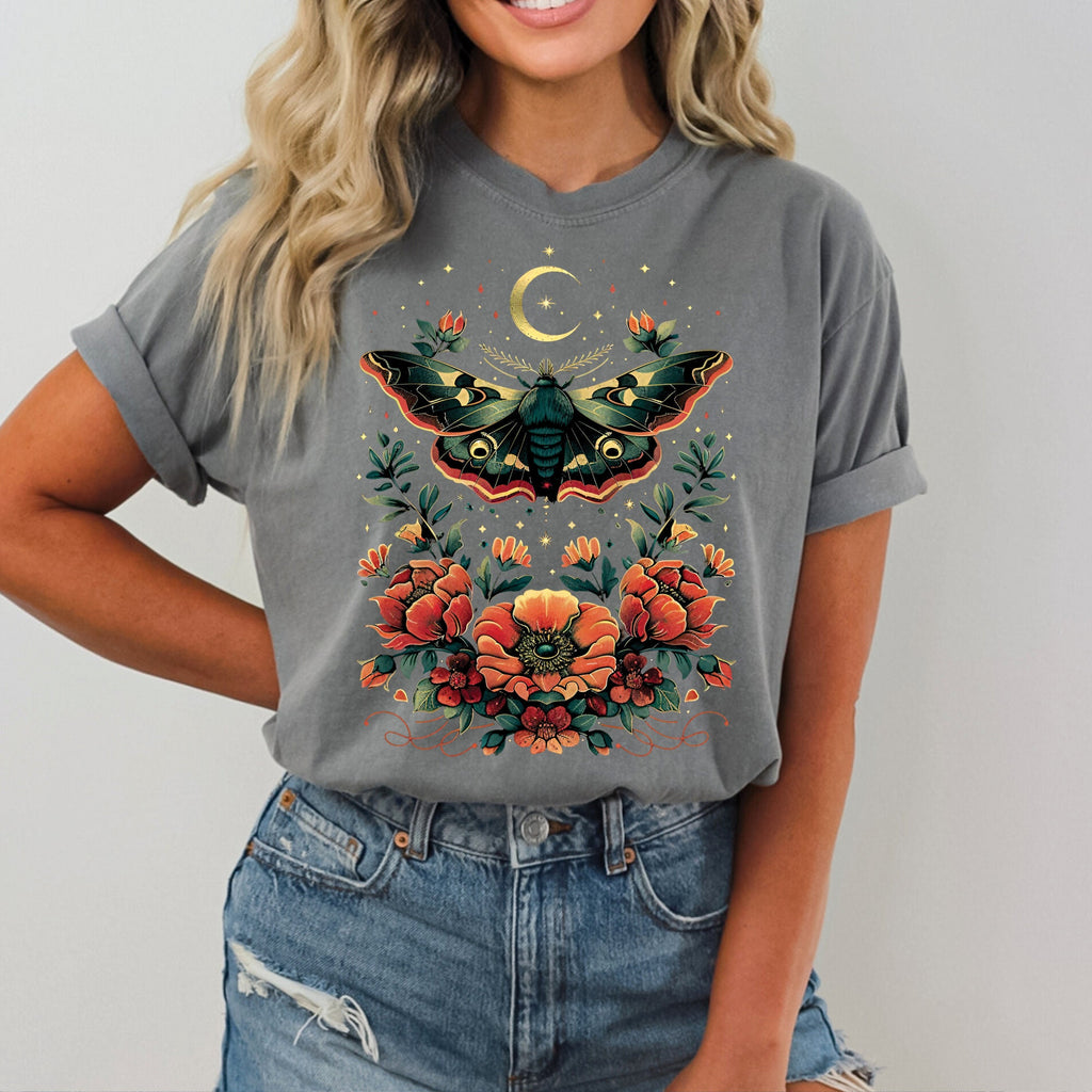 Celestial Moth Flowers Shirt