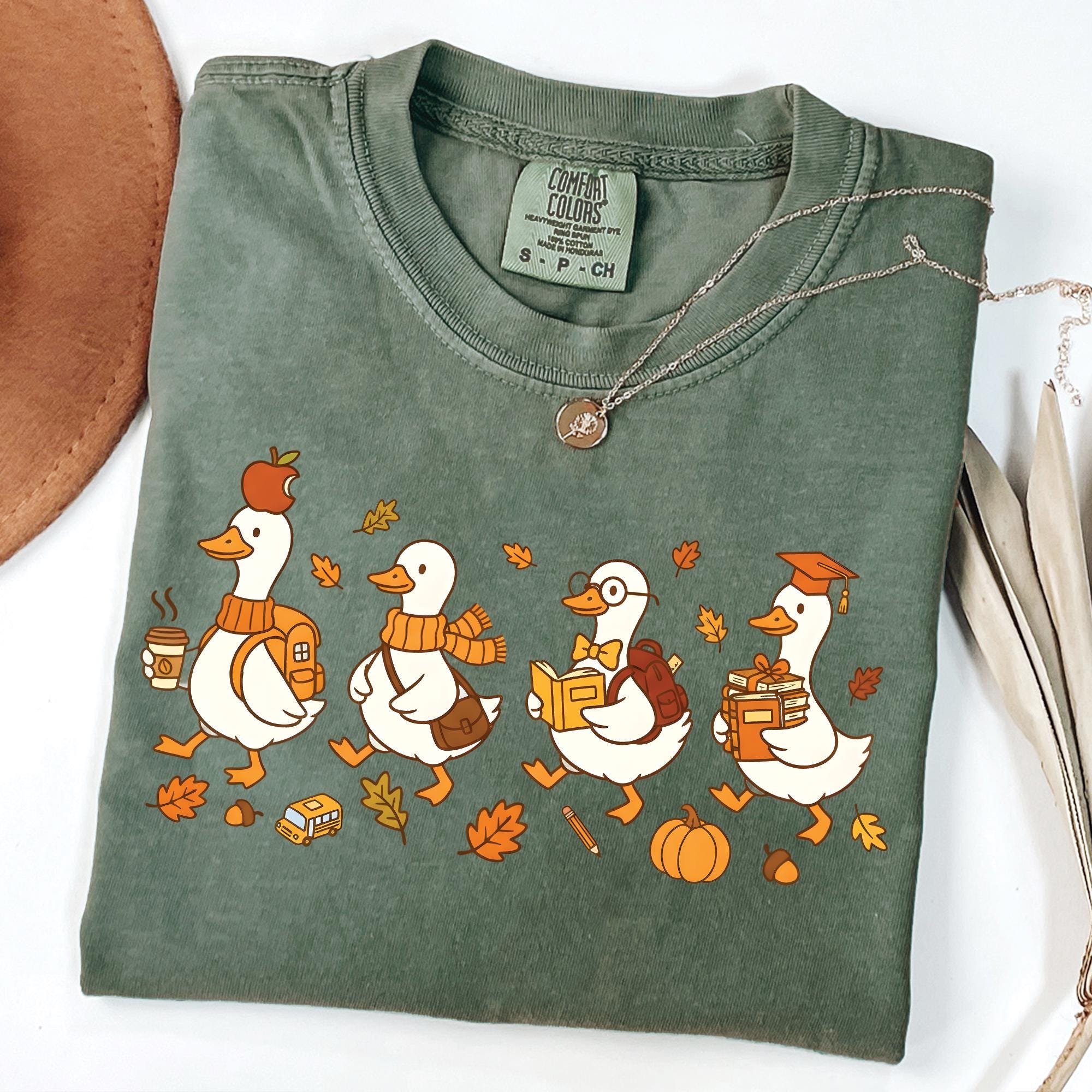 Fall Goose Teacher T-Shirt