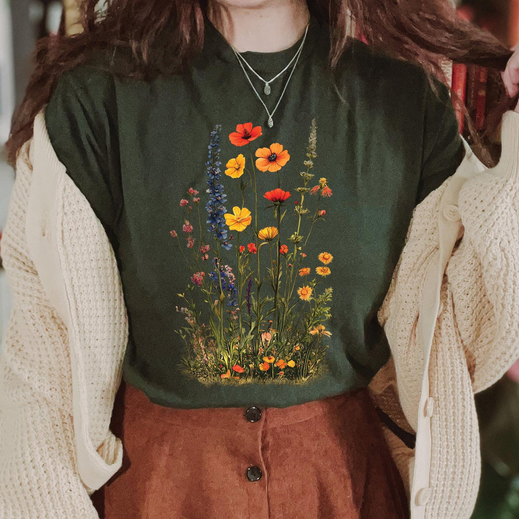 Boho Vintage Wildflowers T-Shirt