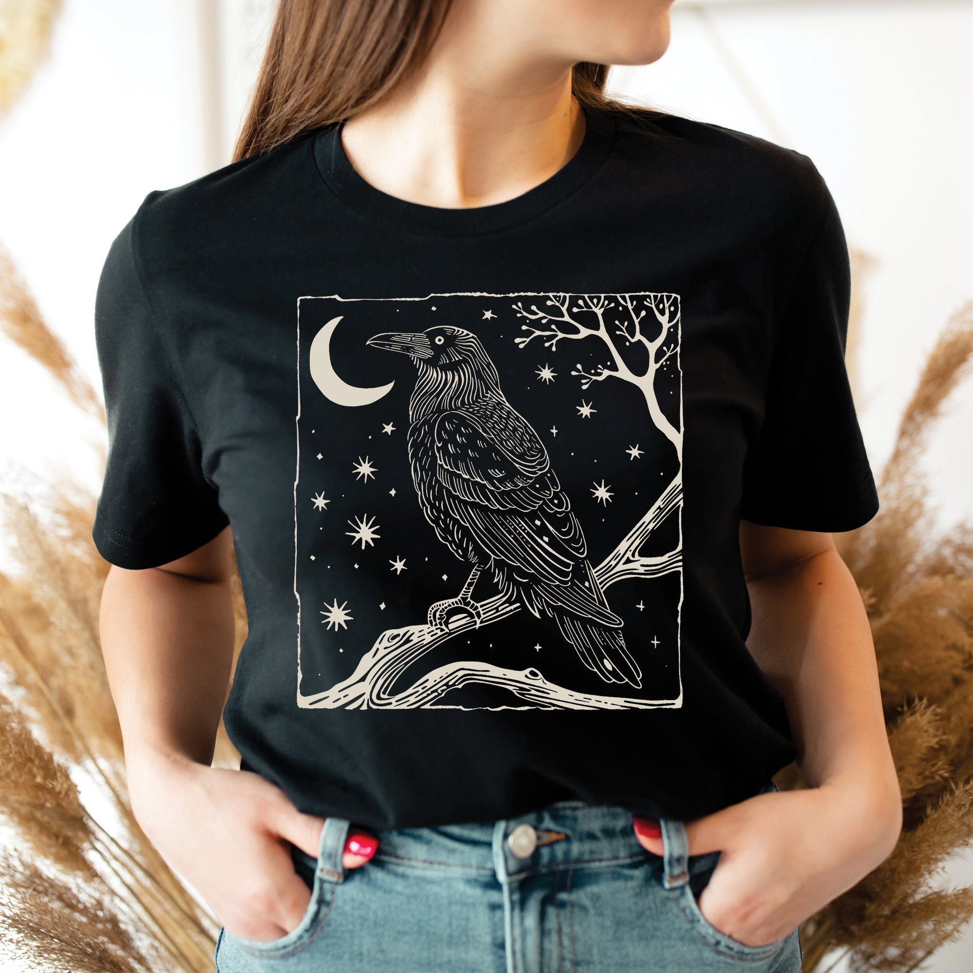 Vintage Celestial Raven T-Shirt