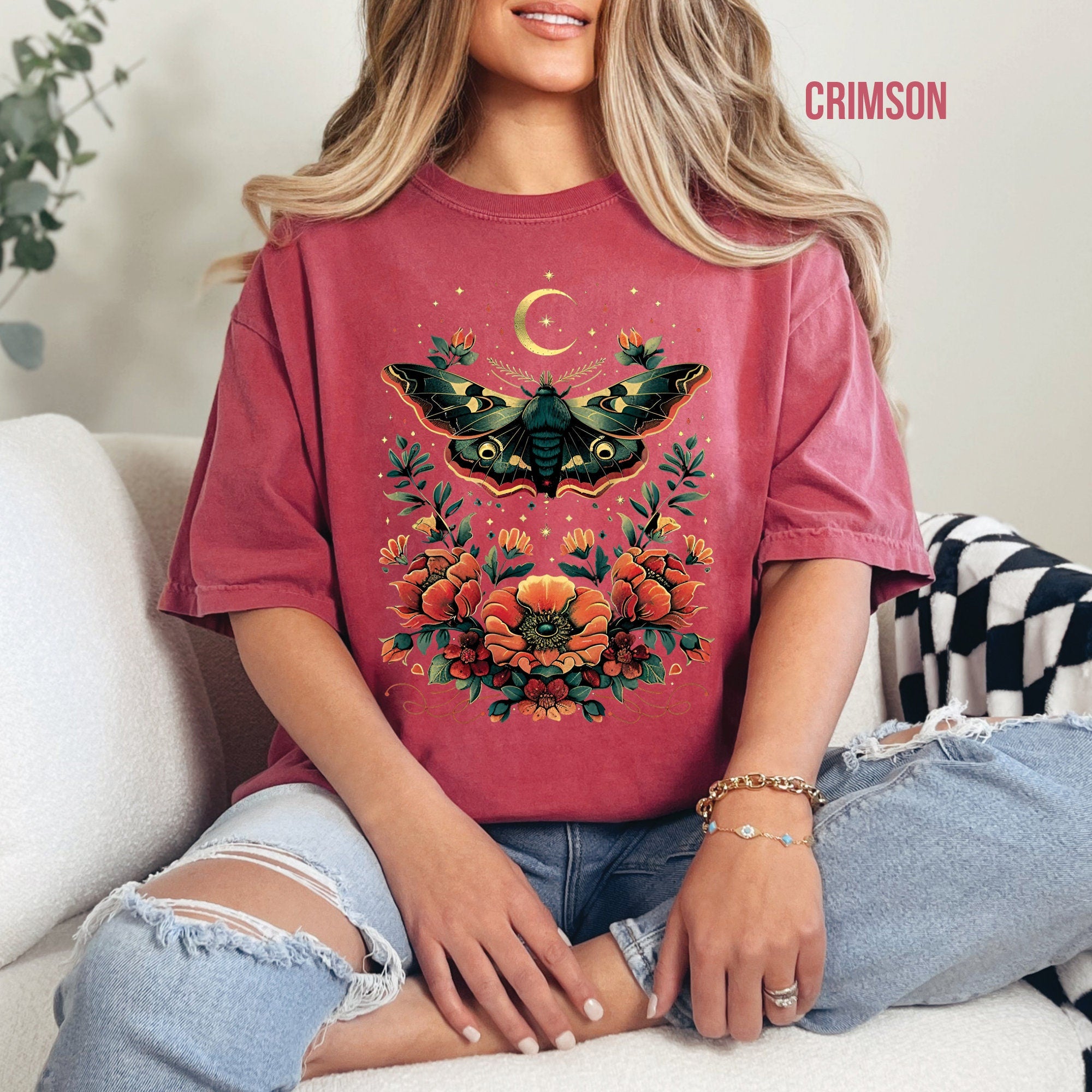 Celestial Moth Flowers Shirt
