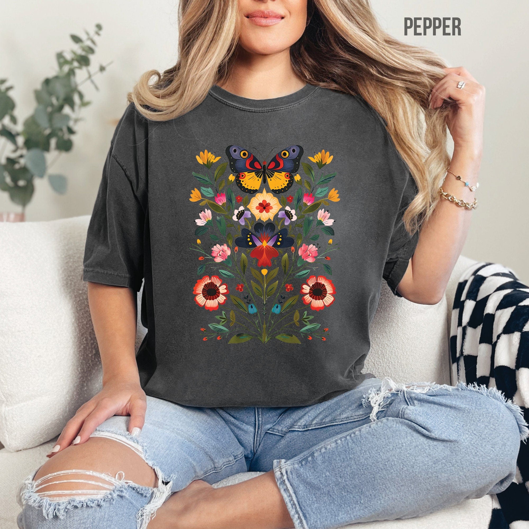 Butterflies and Flowers Shirt