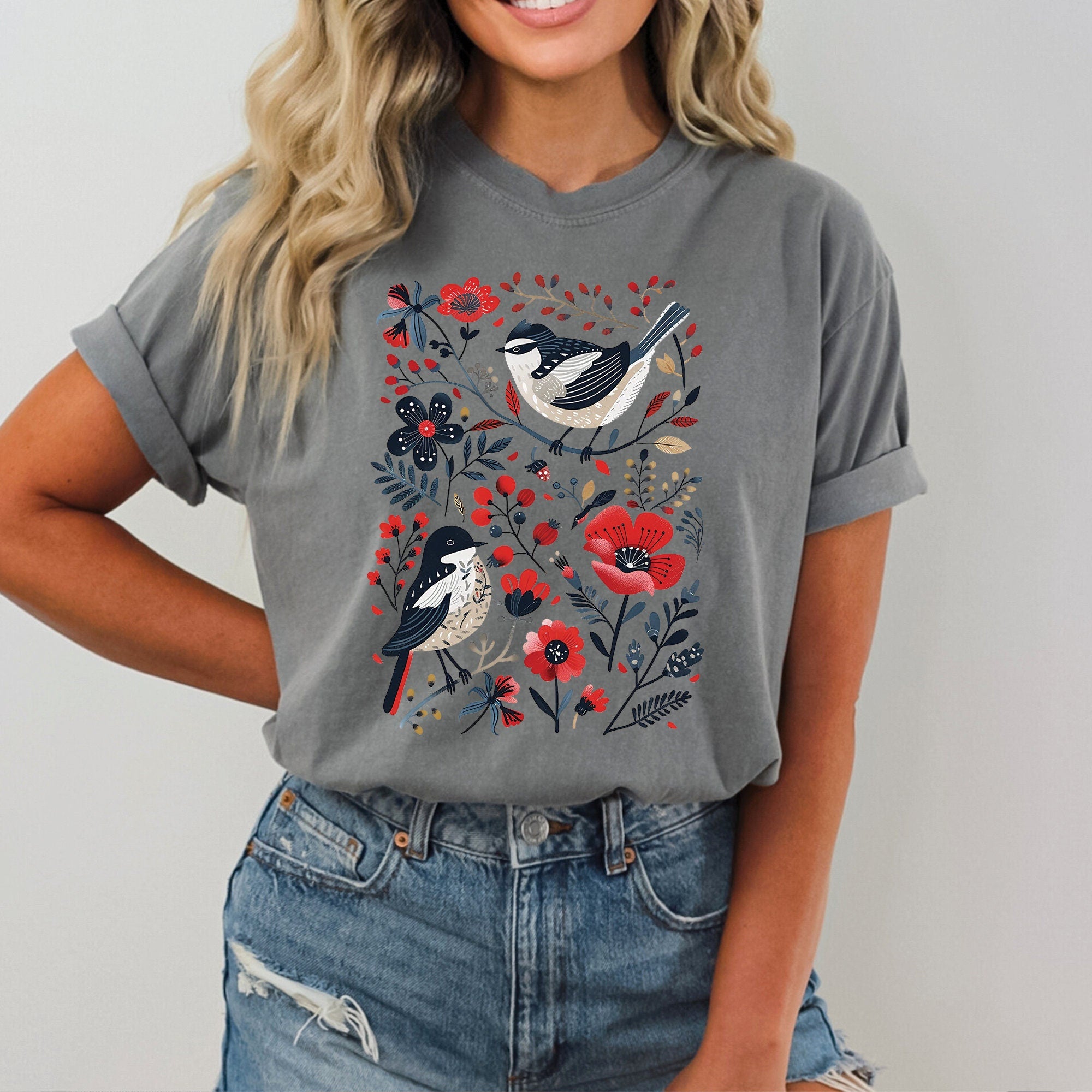 Flowers and Birds Shirt
