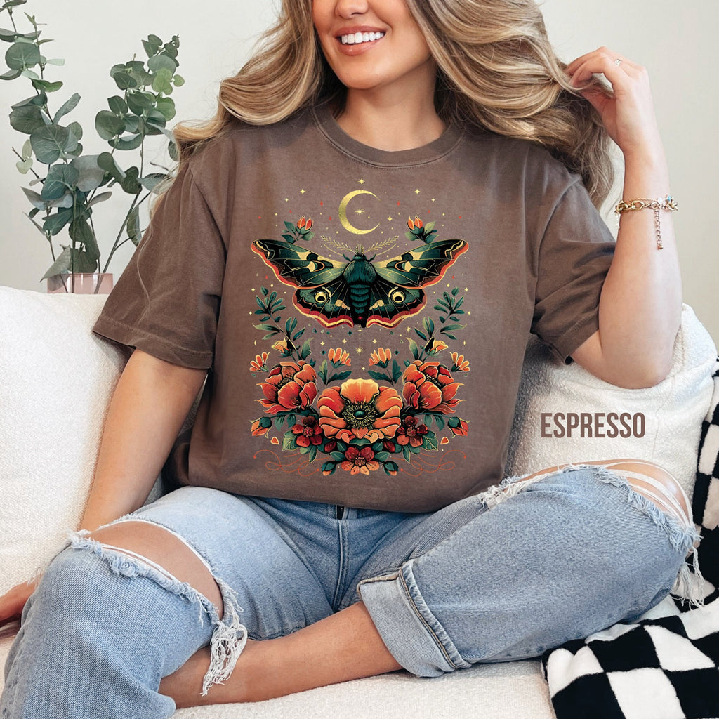Celestial Moth Flowers Shirt