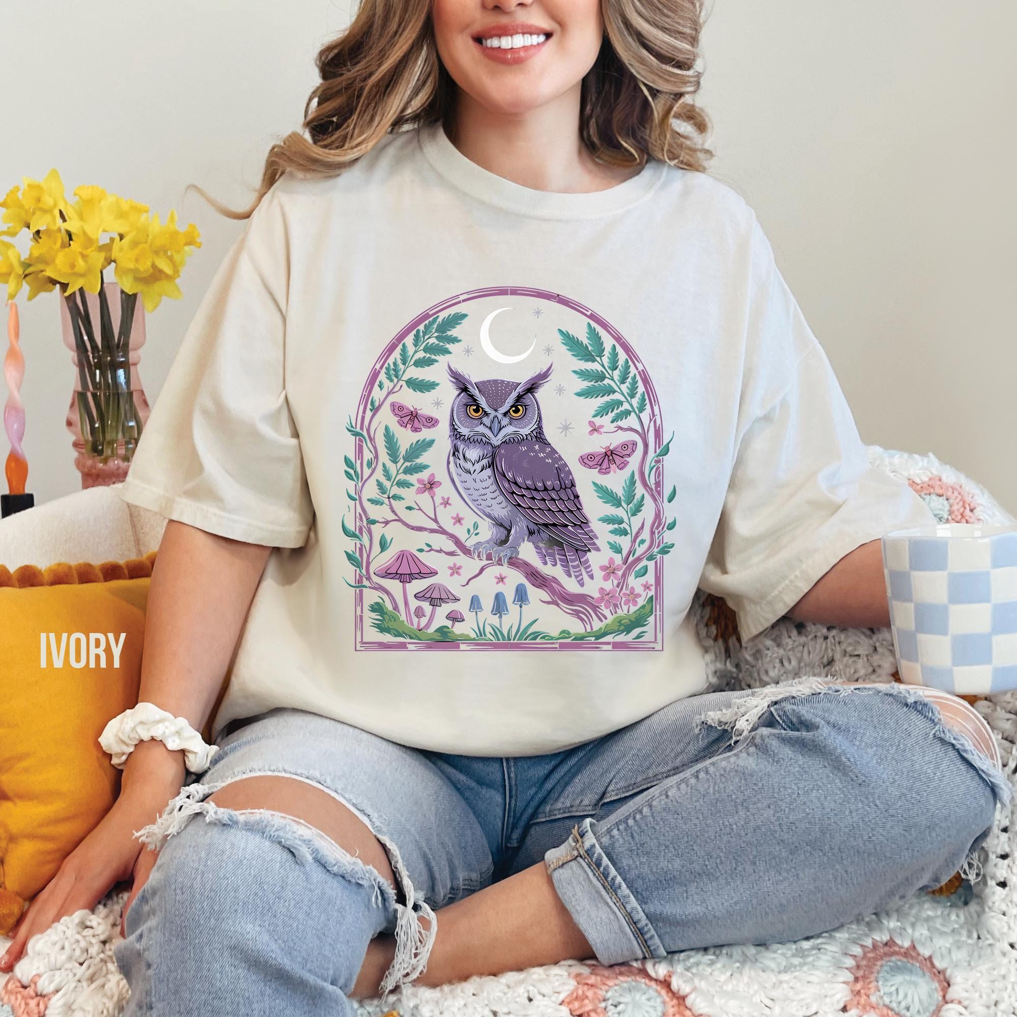 Celestial Owl Comfort Colors T-shirt