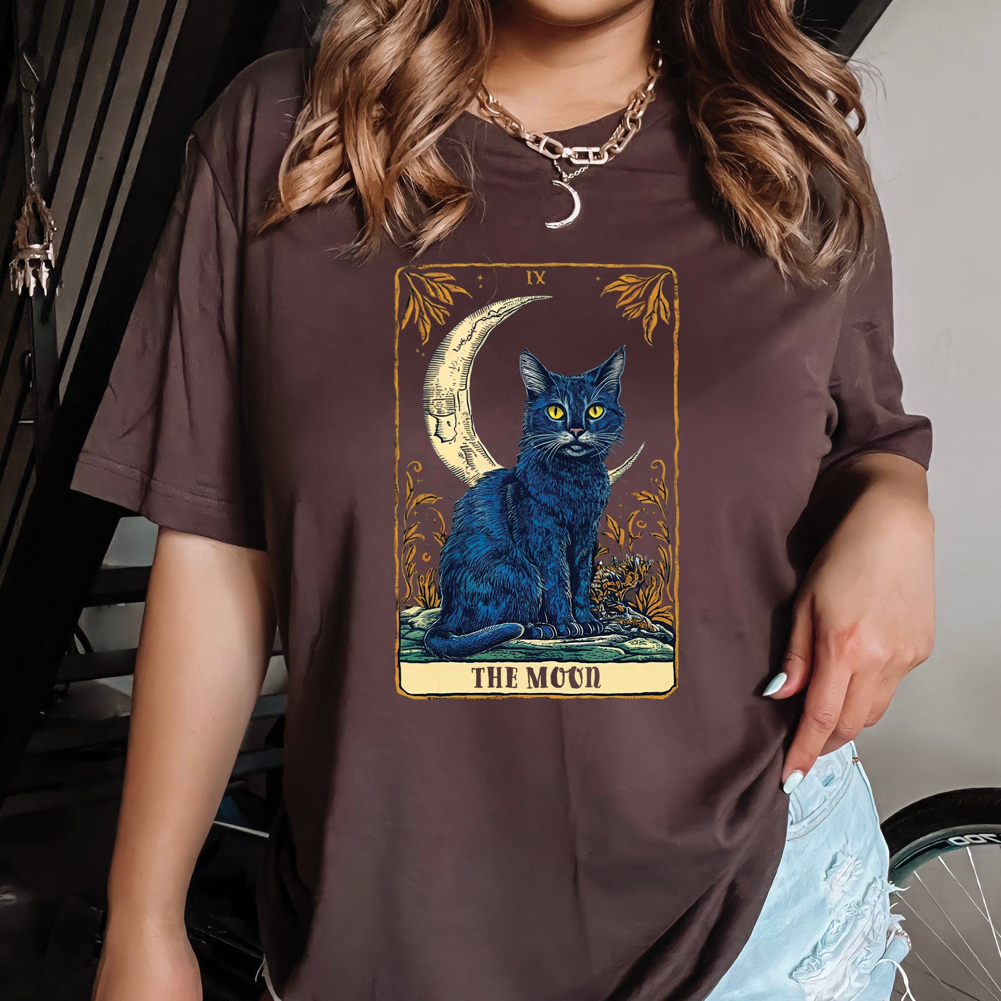 The Moon Tarot Card Shirt Cat Shirt