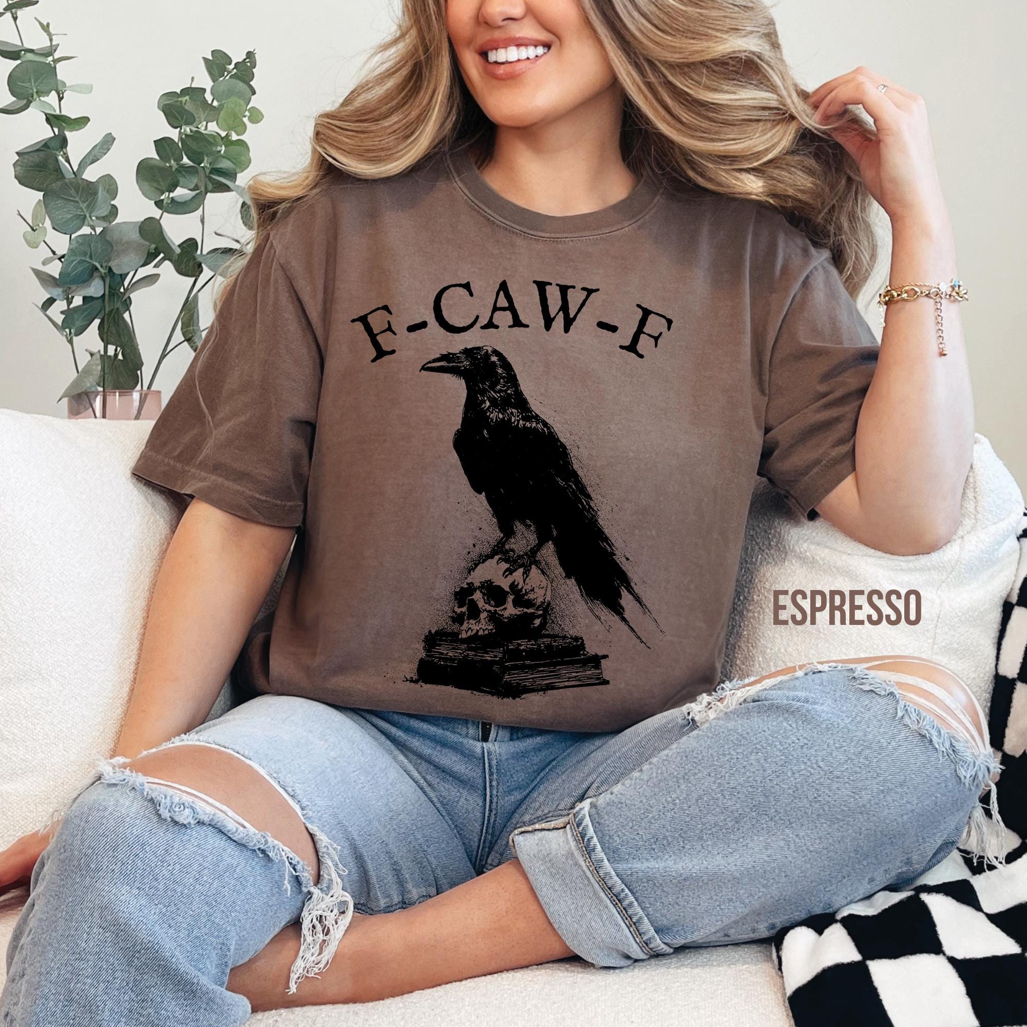 F-Caw-F Funny Sarcastic Gothic Skull Crow T-Shirt
