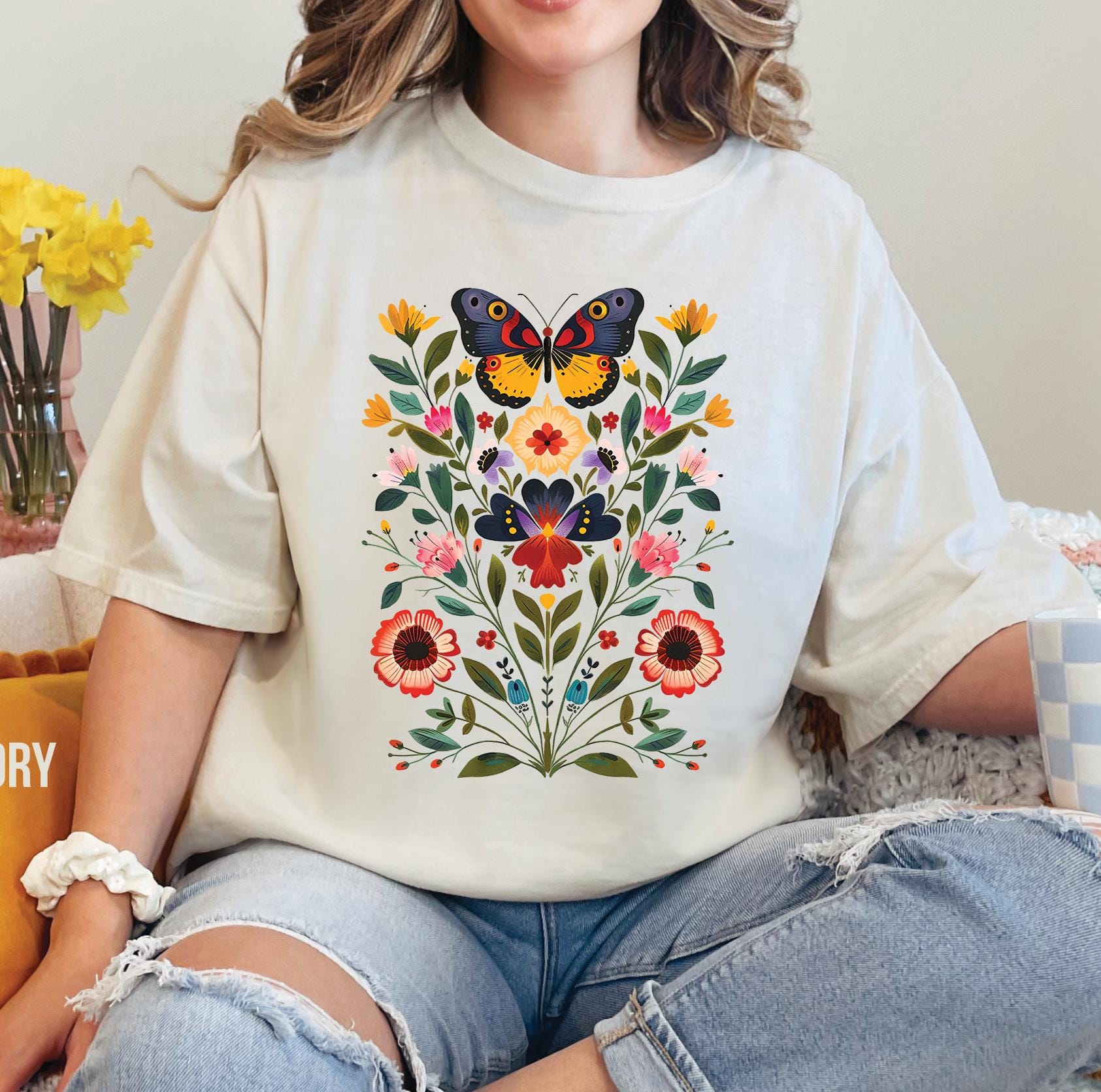 Butterflies and Flowers Shirt