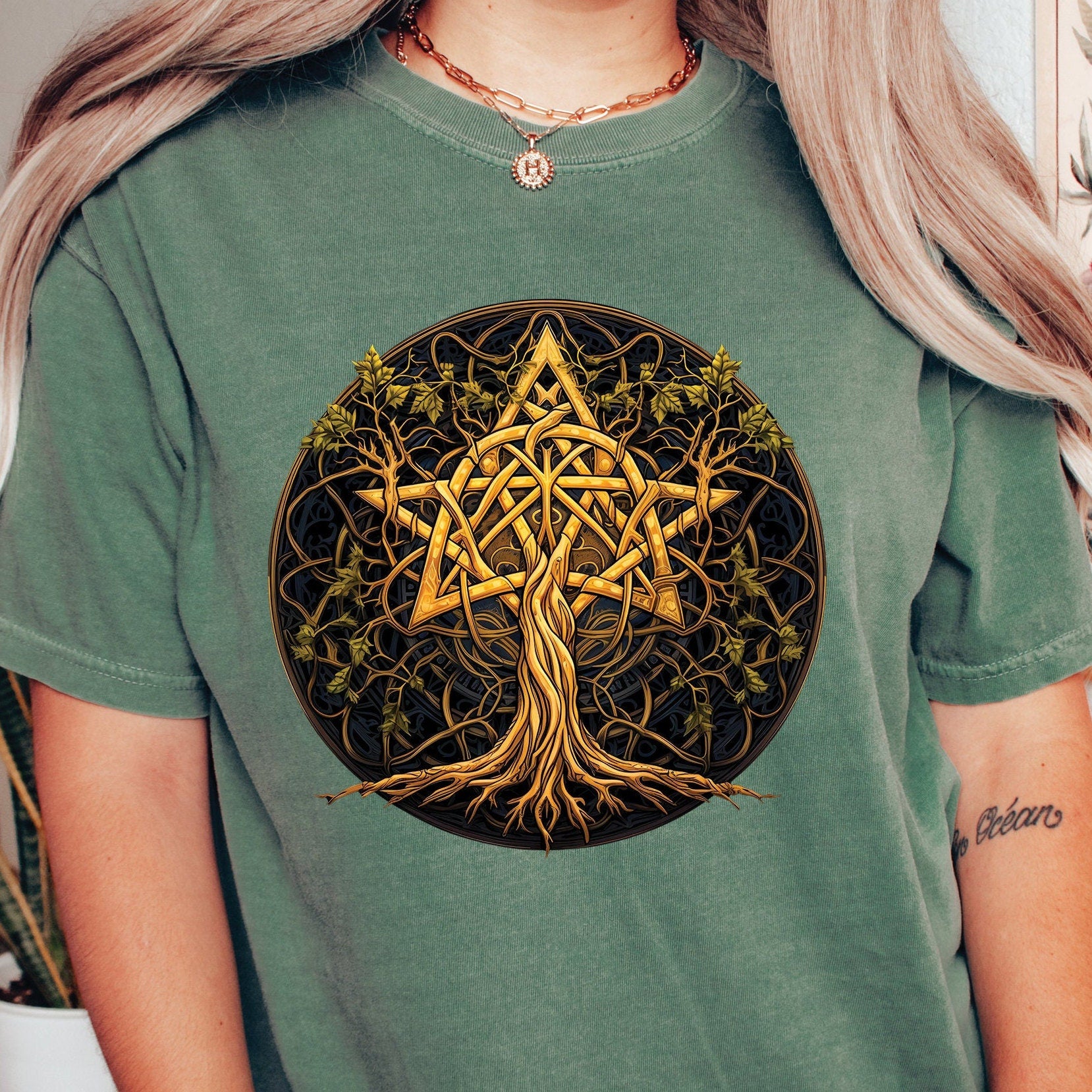 Vintage Wiccan Alchemy Tree Shirt