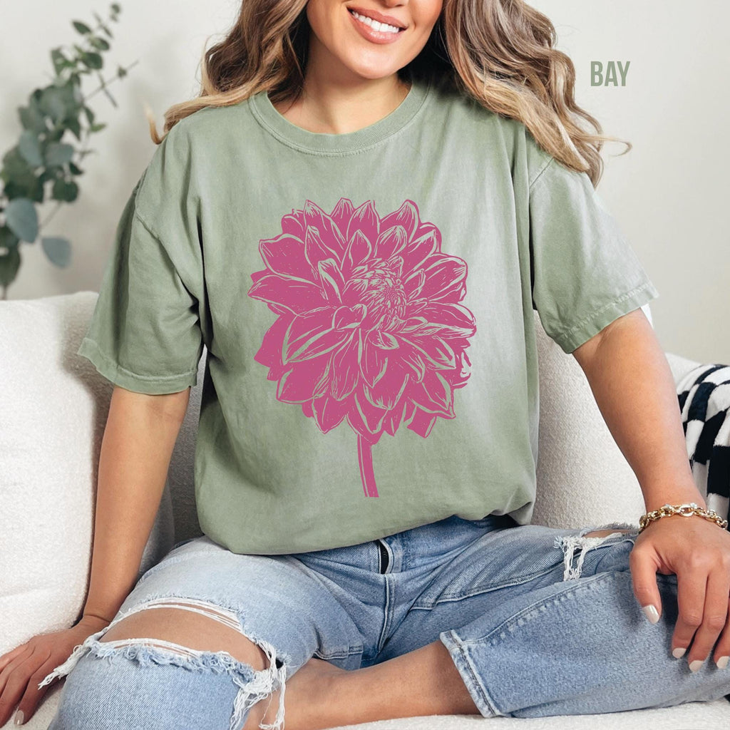 Vintage Dahlia Flower T-Shirt