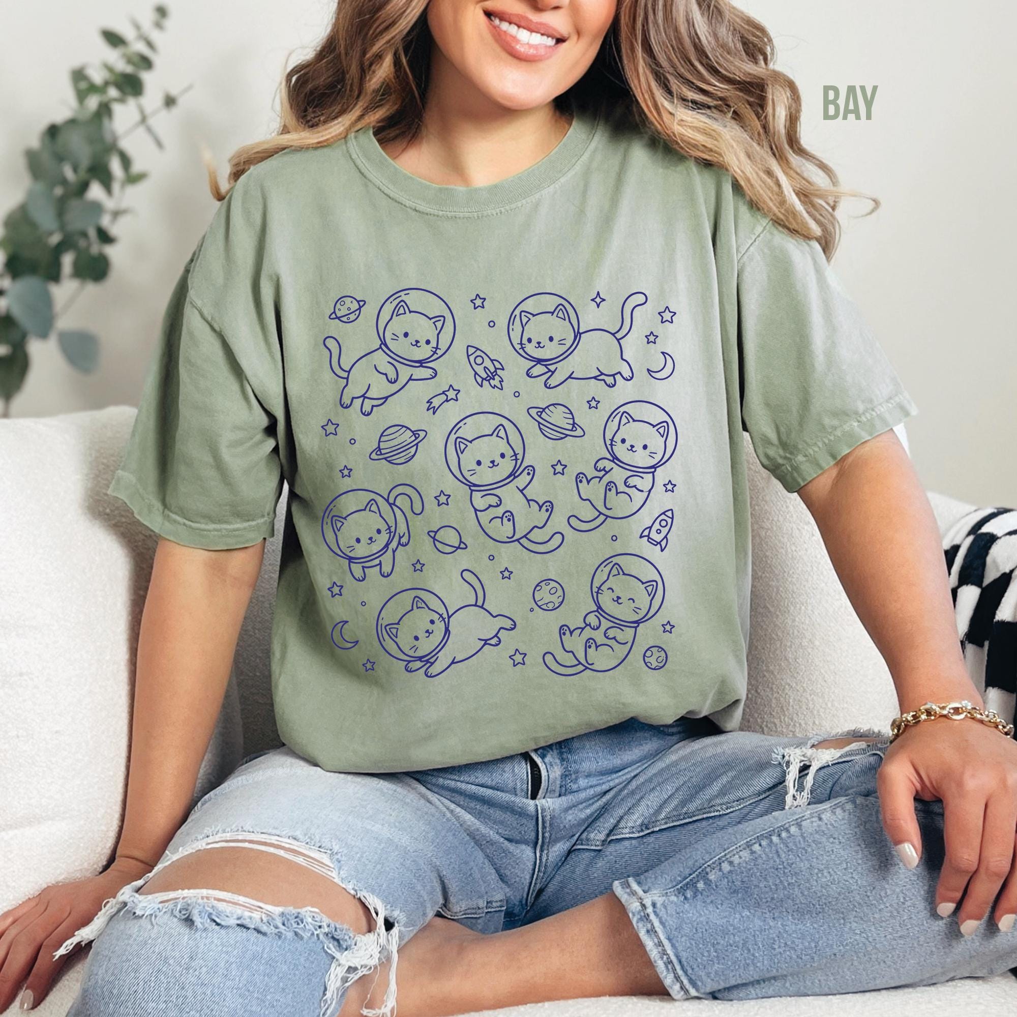 Retro Cats in Space T-shirt