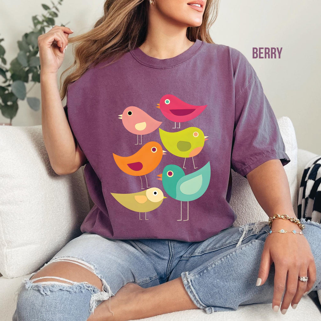 Art Deco Bird Print T-Shirt
