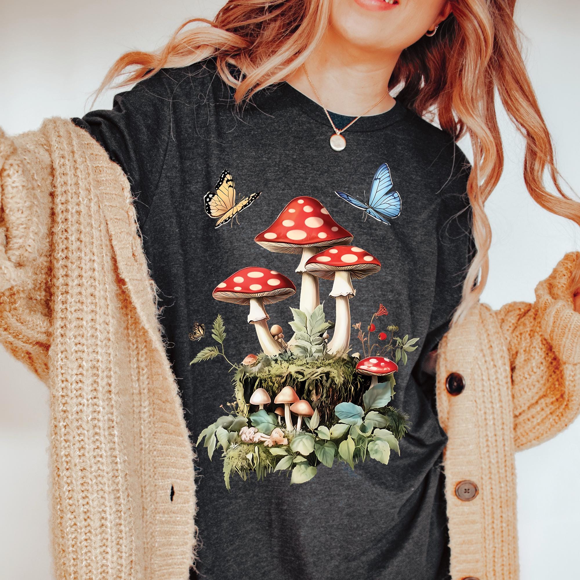 Butterfly Mushroom Goblincore Shirt