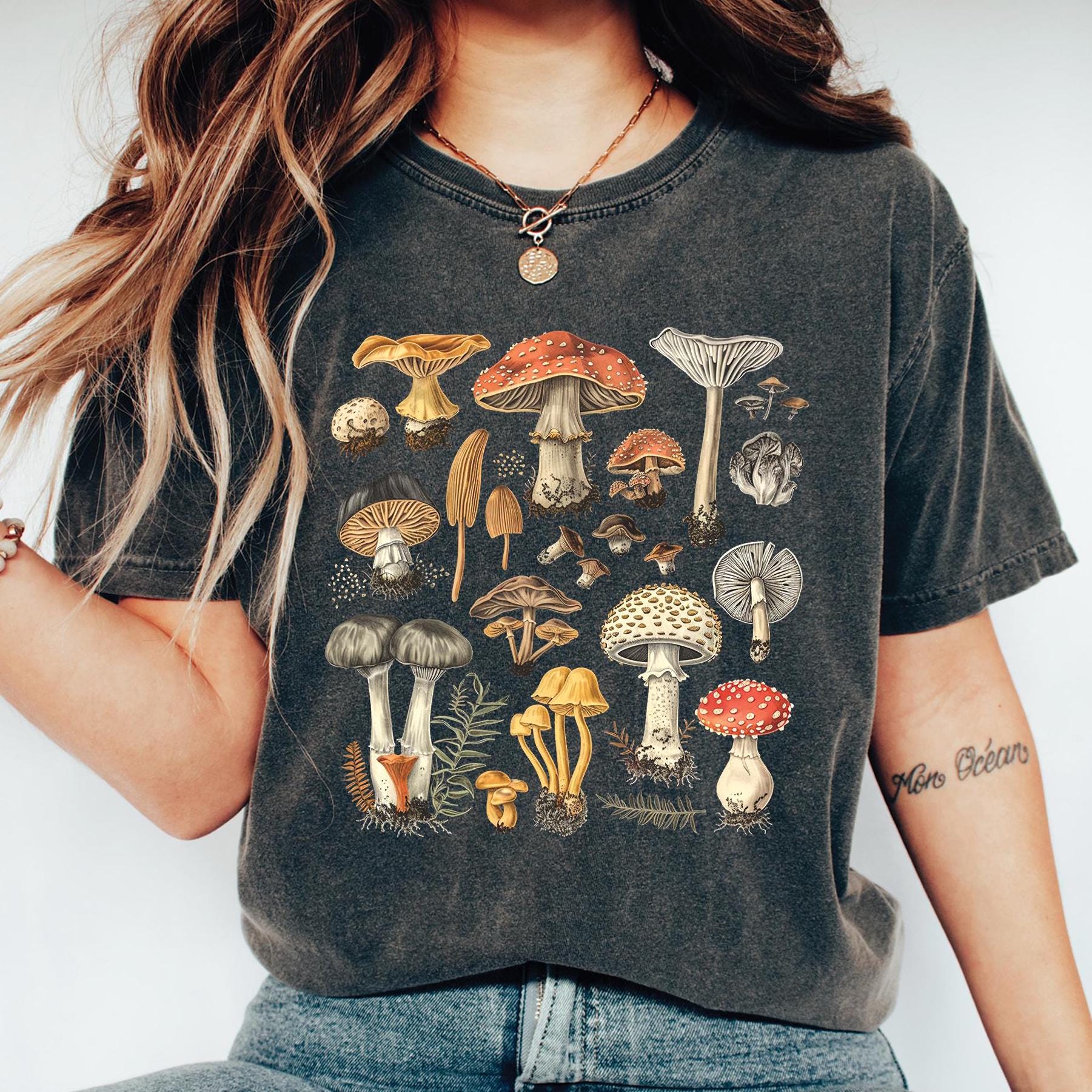 Cottagecore Mushrooms Graphic T-Shirt