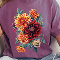 Dahlia Flowers Floral T-Shirt
