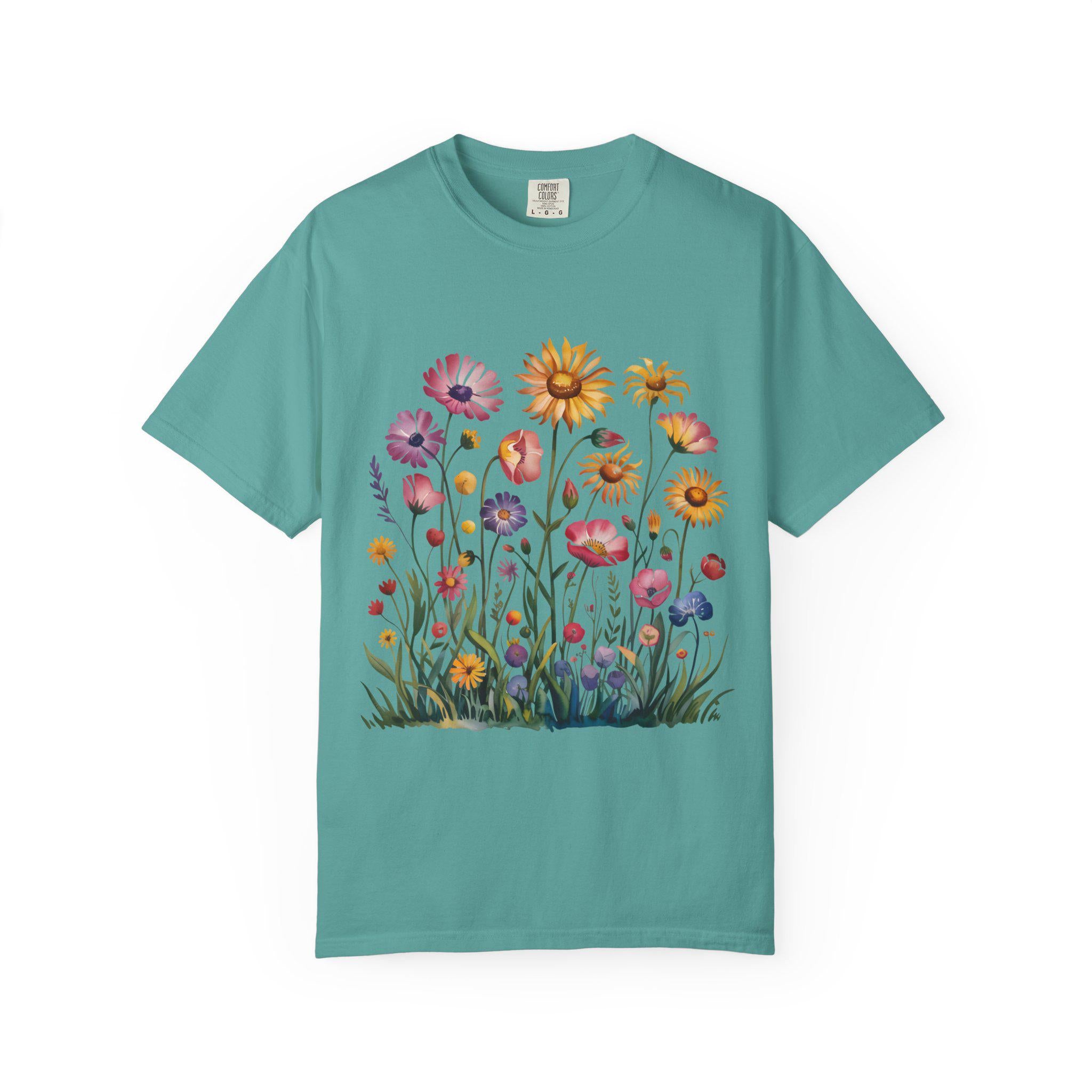 Boho Wildflowers Summer Floral Graphic T-shirt