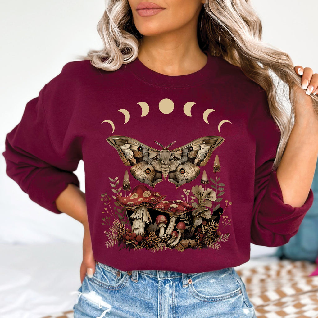 Mushroom Moth Moon Phase Sweatshirt