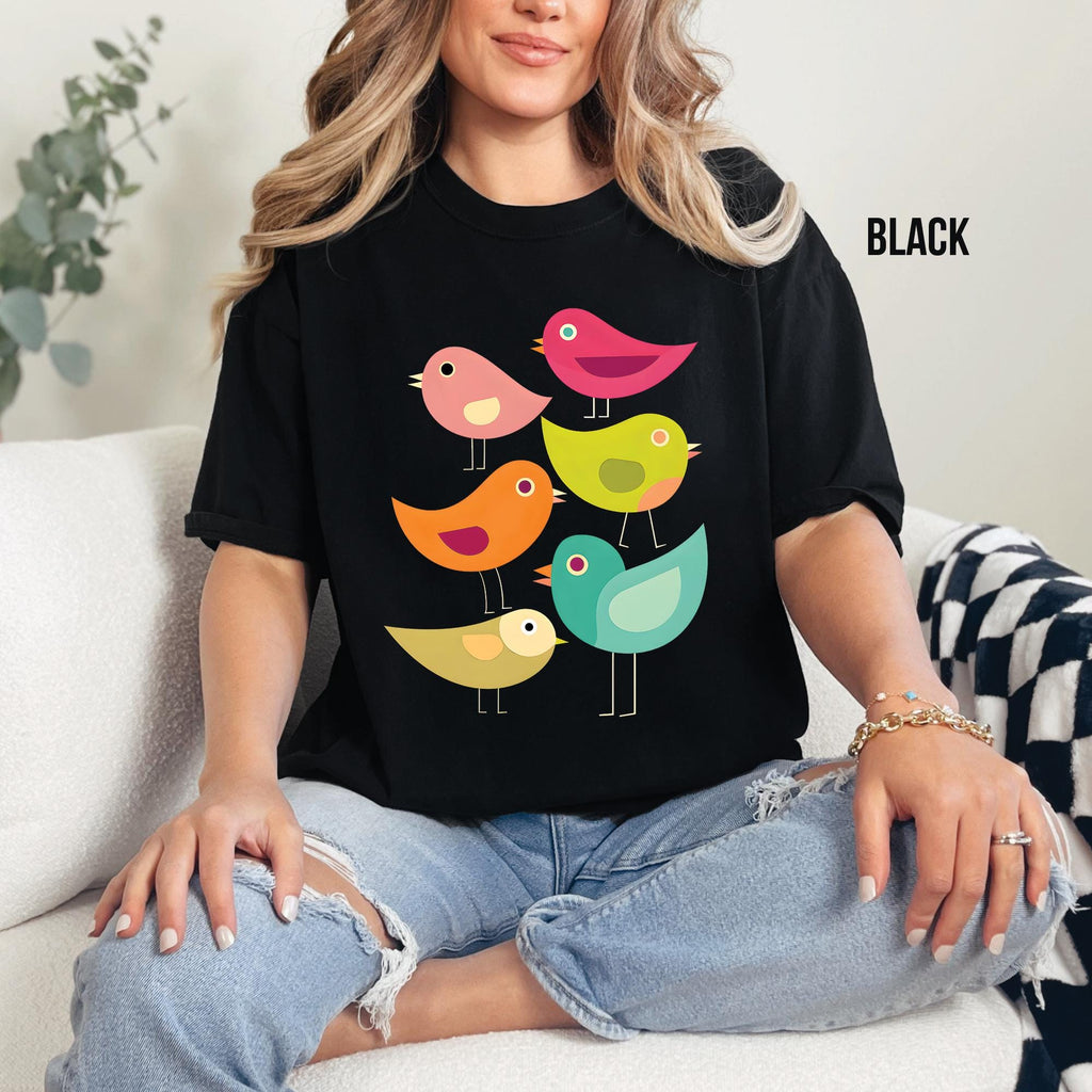 Art Deco Bird Print T-Shirt