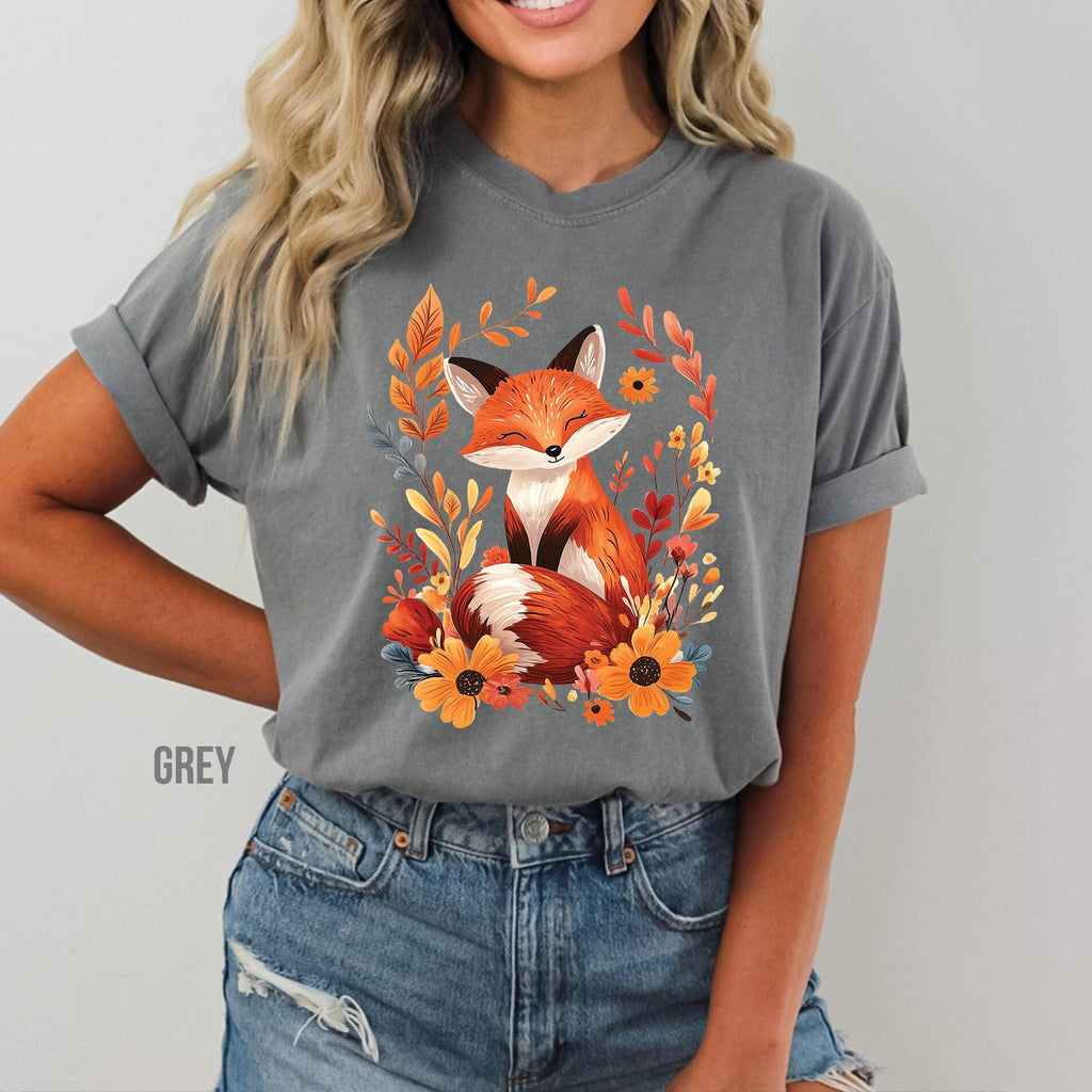 Autumn Floral Fox T-Shirt