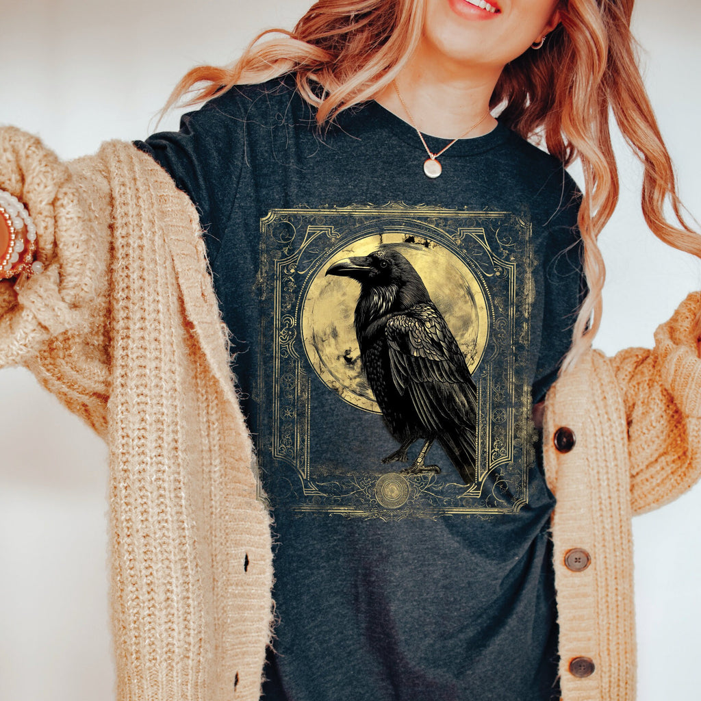 Gothic Raven Vintage Tarot Card T-Shirt