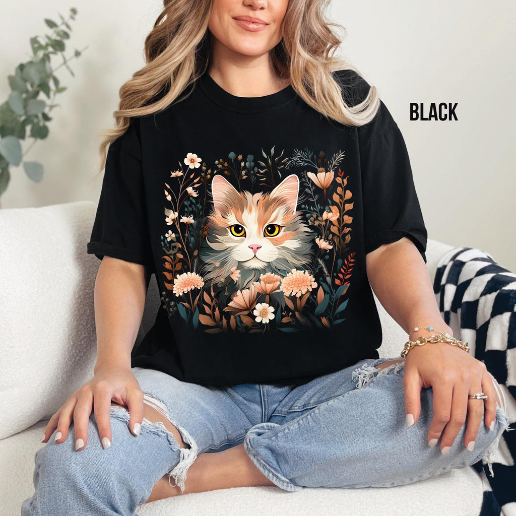 Floral Cat T-Shirt