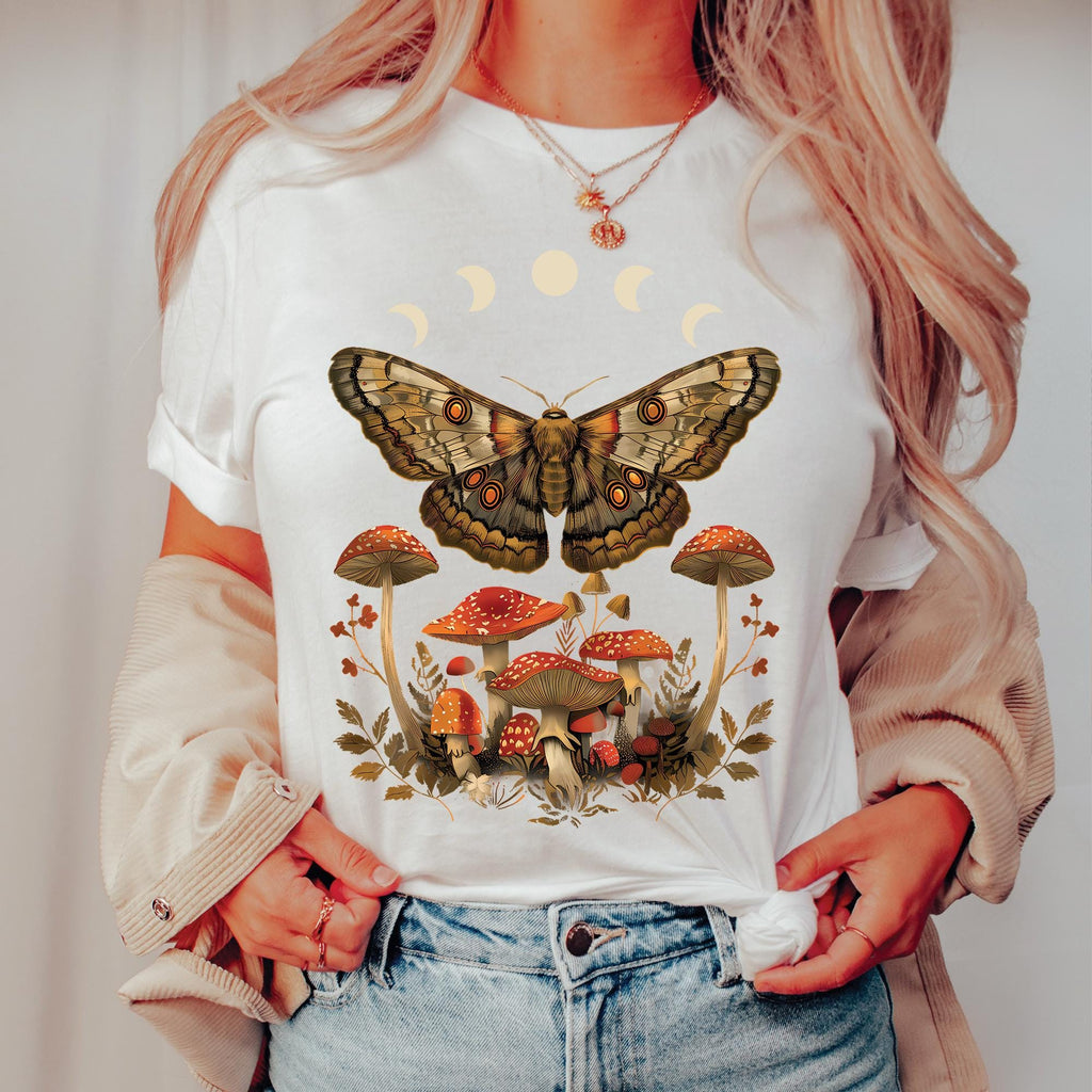 Goblincore Moth Moonphase Mushrooms Shirt