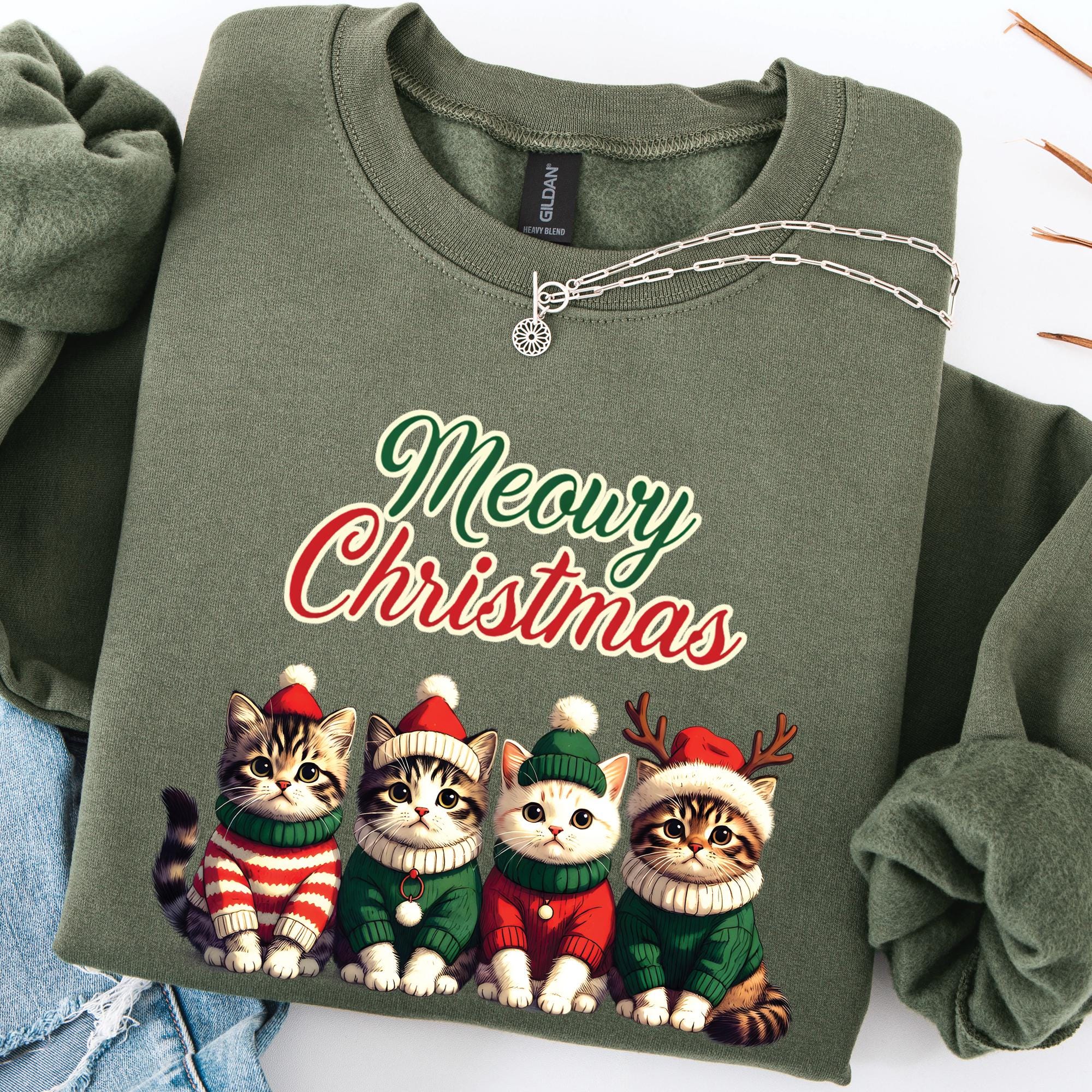 Meowy Christmas Cat Sweatshirt