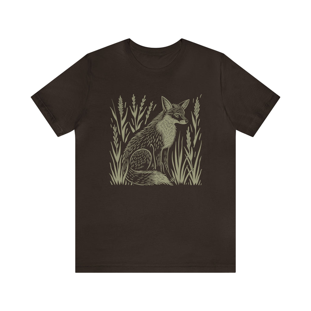 Fox & Wildflower Vintage Linocut Graphic T-Shirt