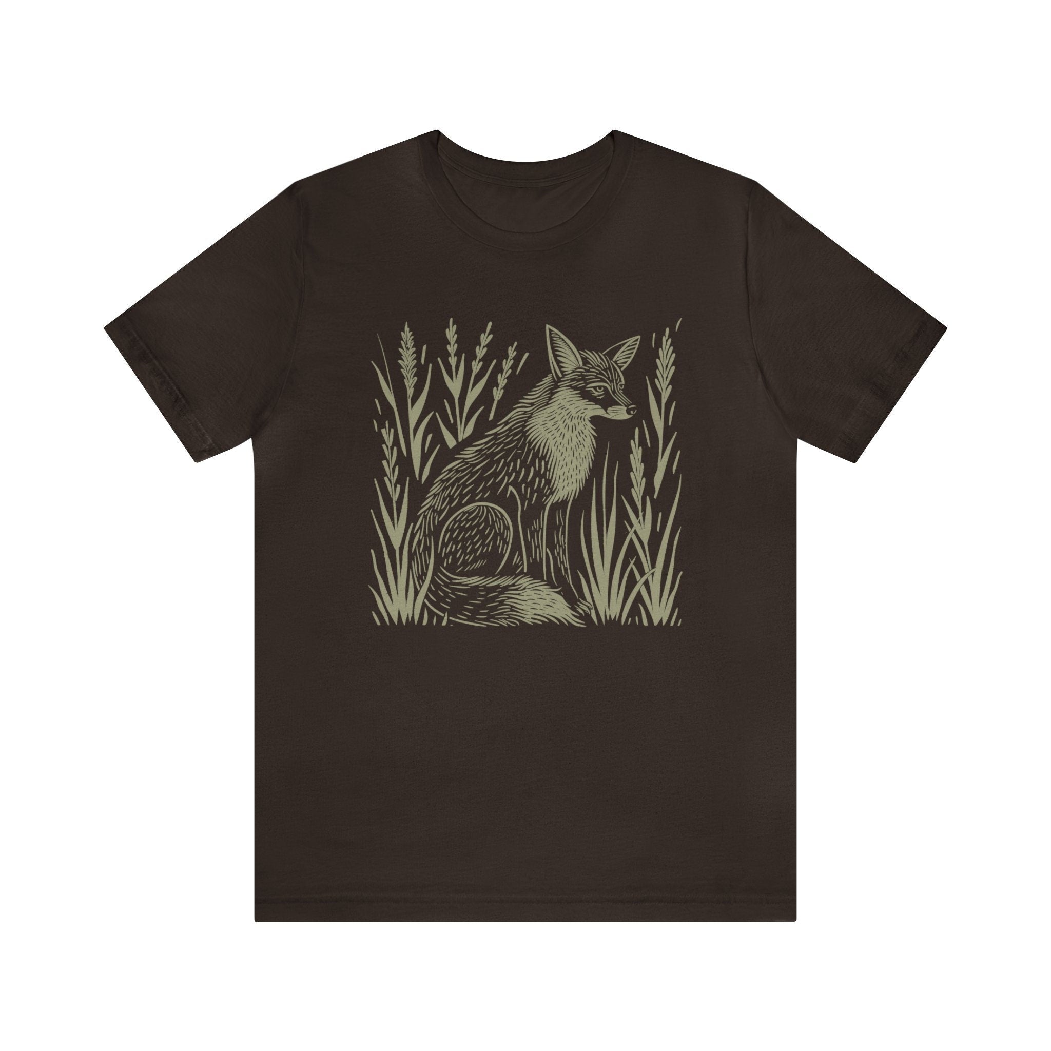 Fox & Wildflower Vintage Linocut Graphic T-Shirt