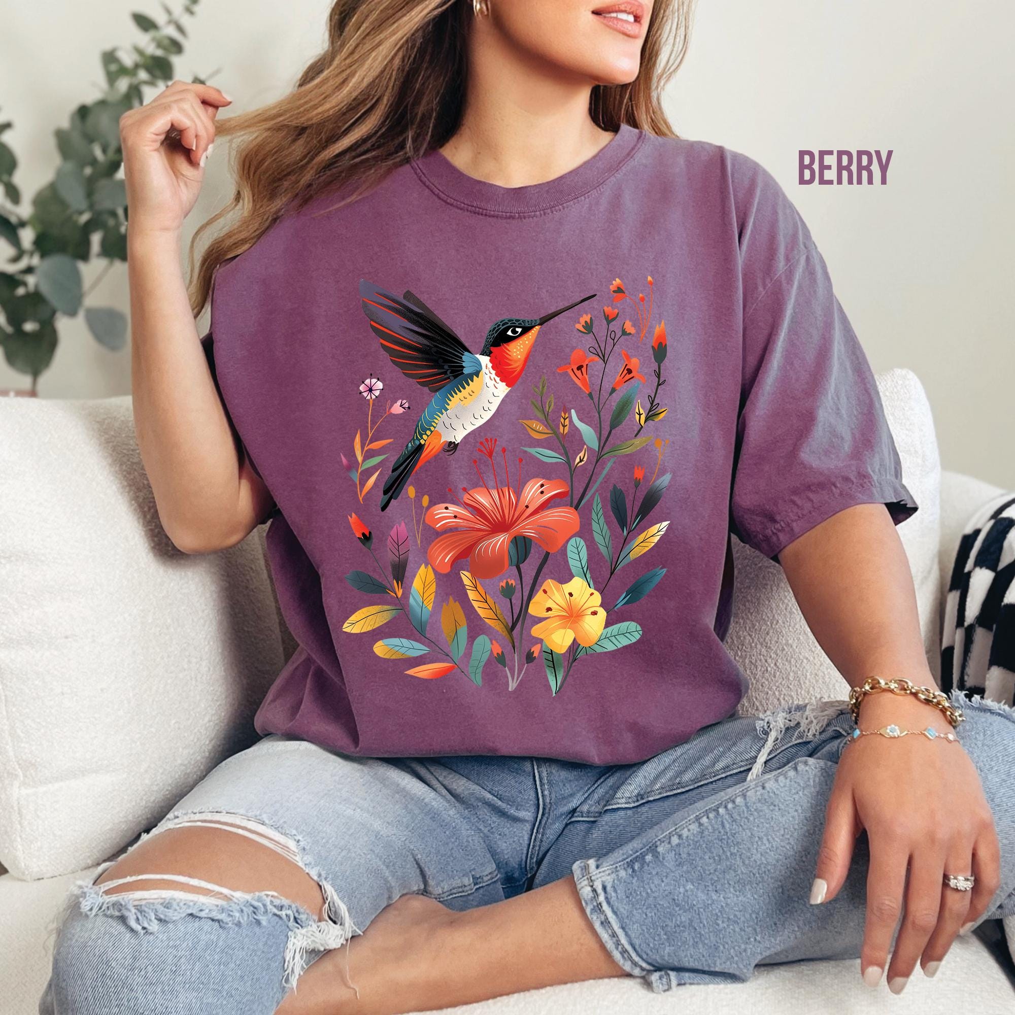 Hummingbird Floral T-shirt