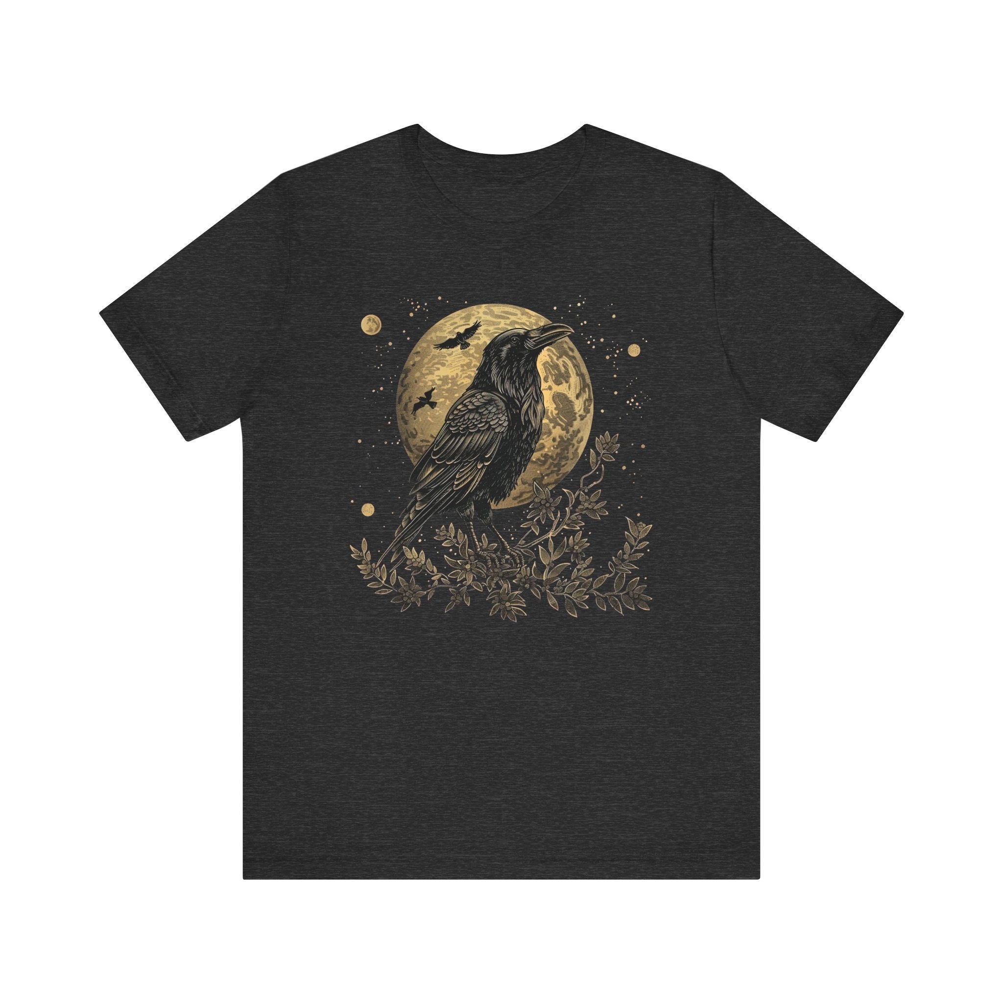 Gothic Raven Moon Graphic Shirt