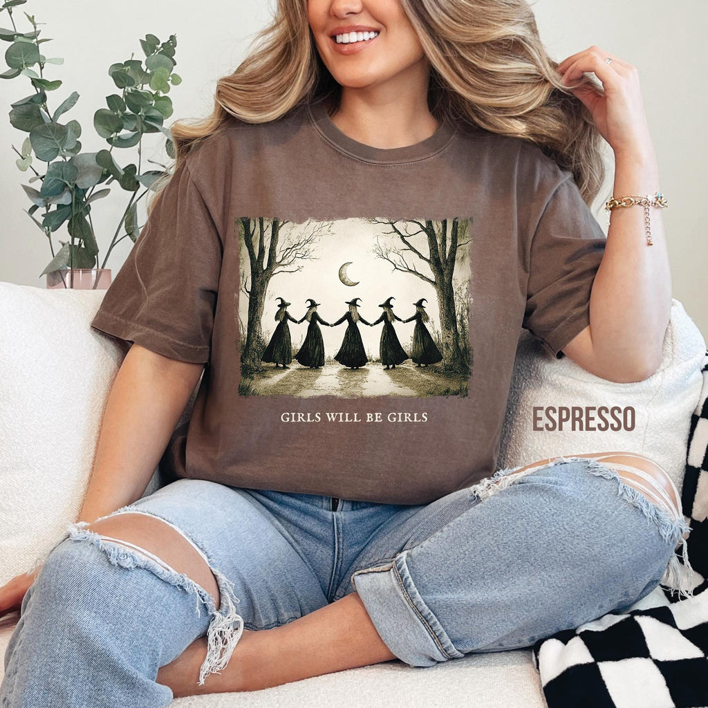 Funny Witch Girls Will Be Girls Comfort Colors Shirt