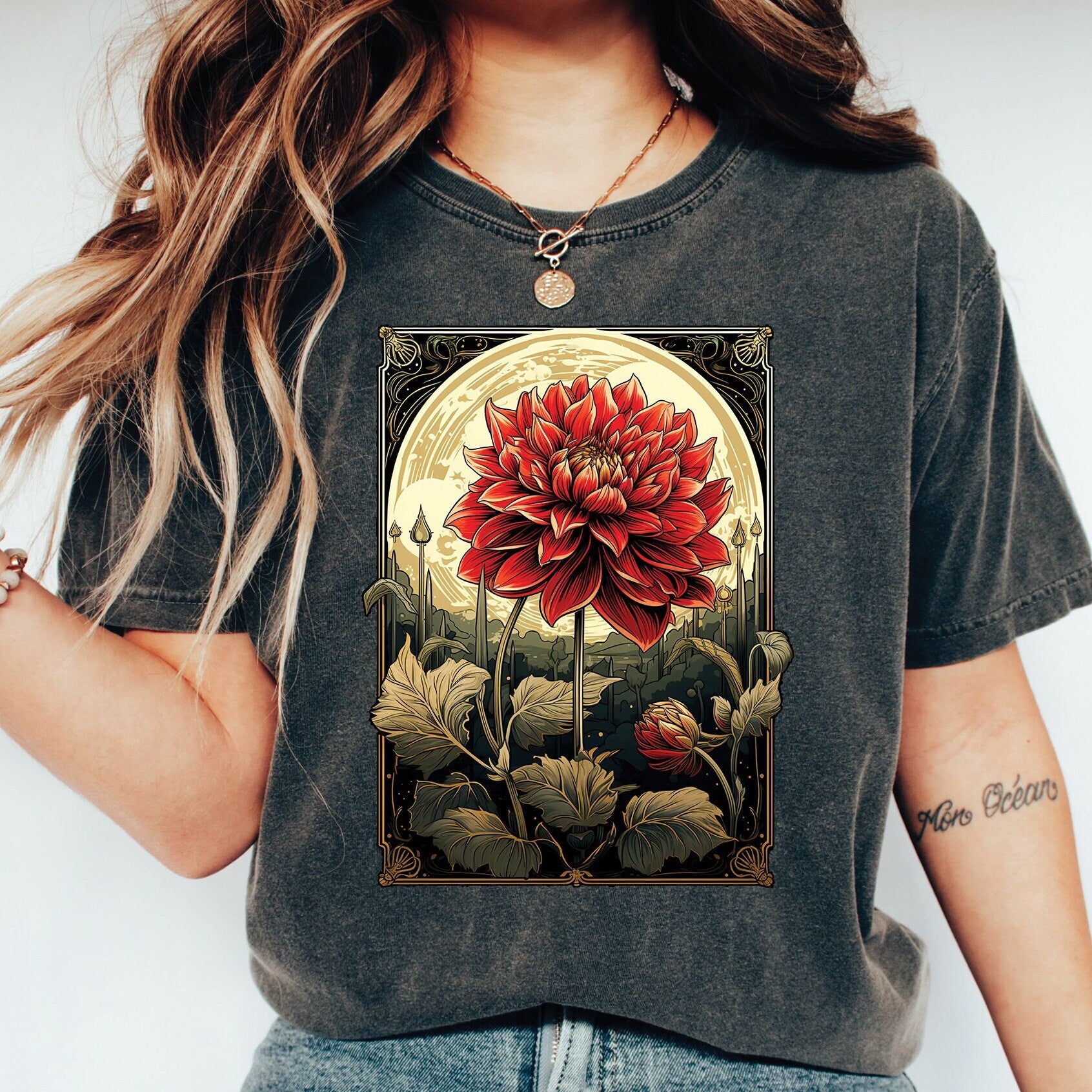 Vintage Dahlias Floral Shirt