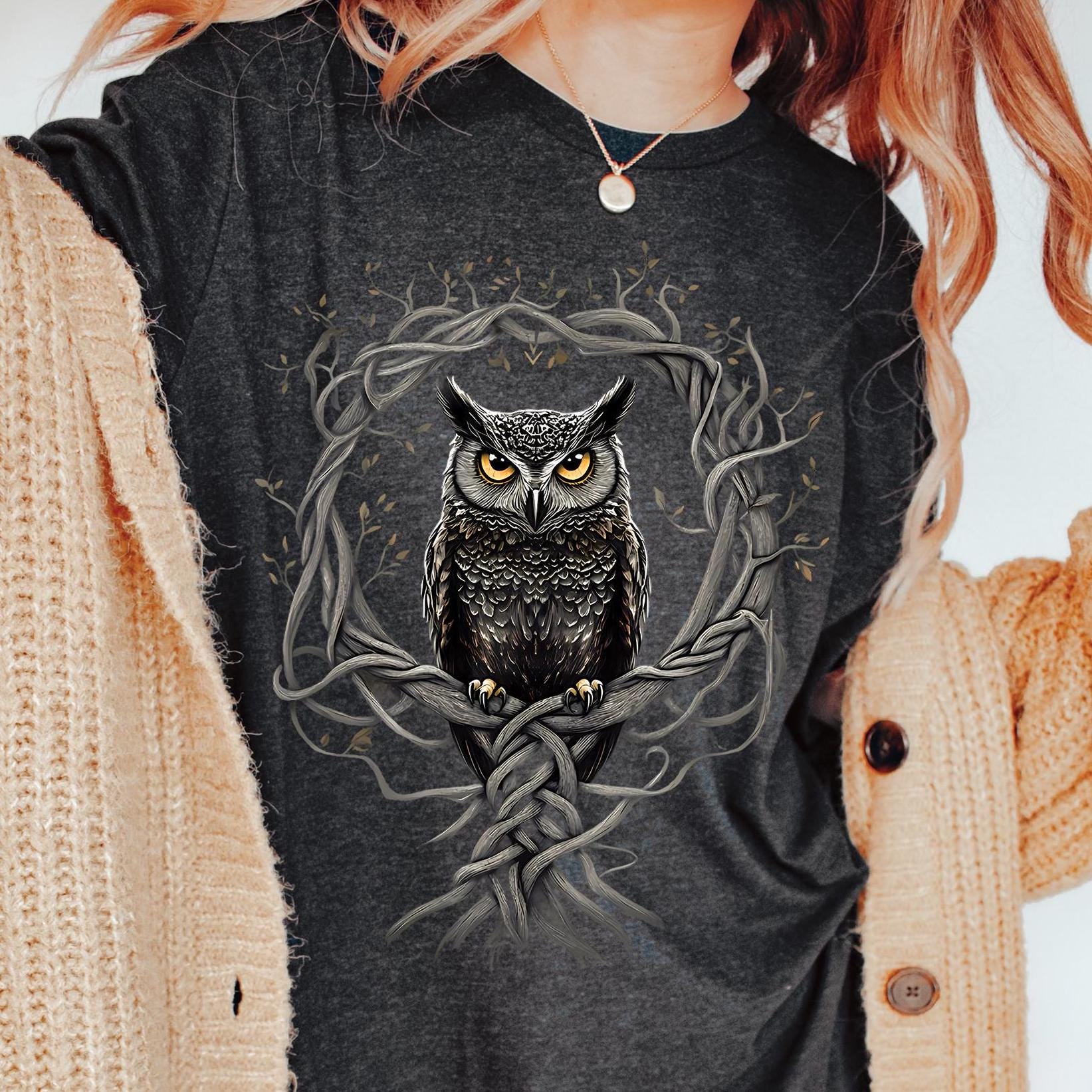 Celtic Yggdrasil Owl T-Shirt
