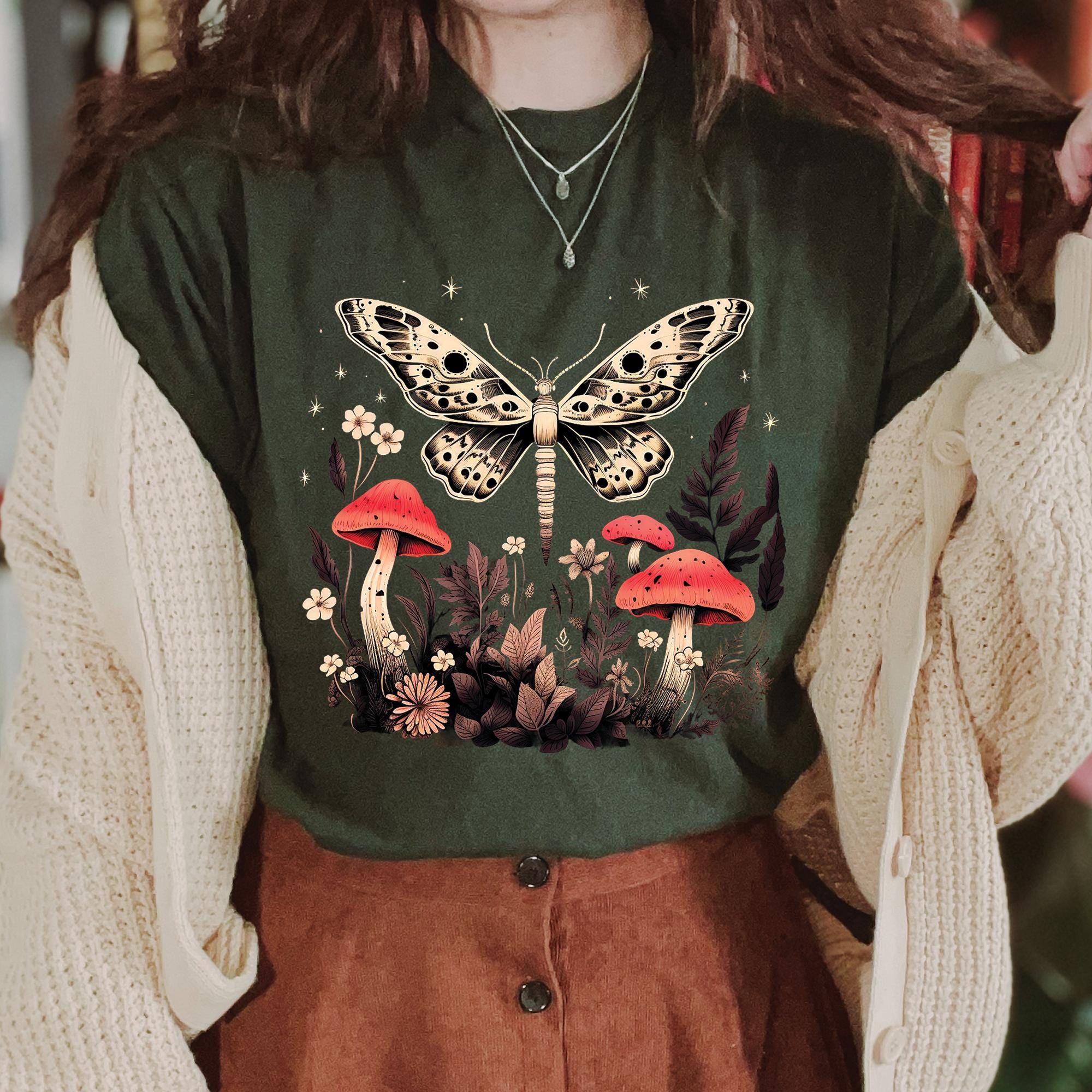 Vintage Moth Mushrooms Shirt