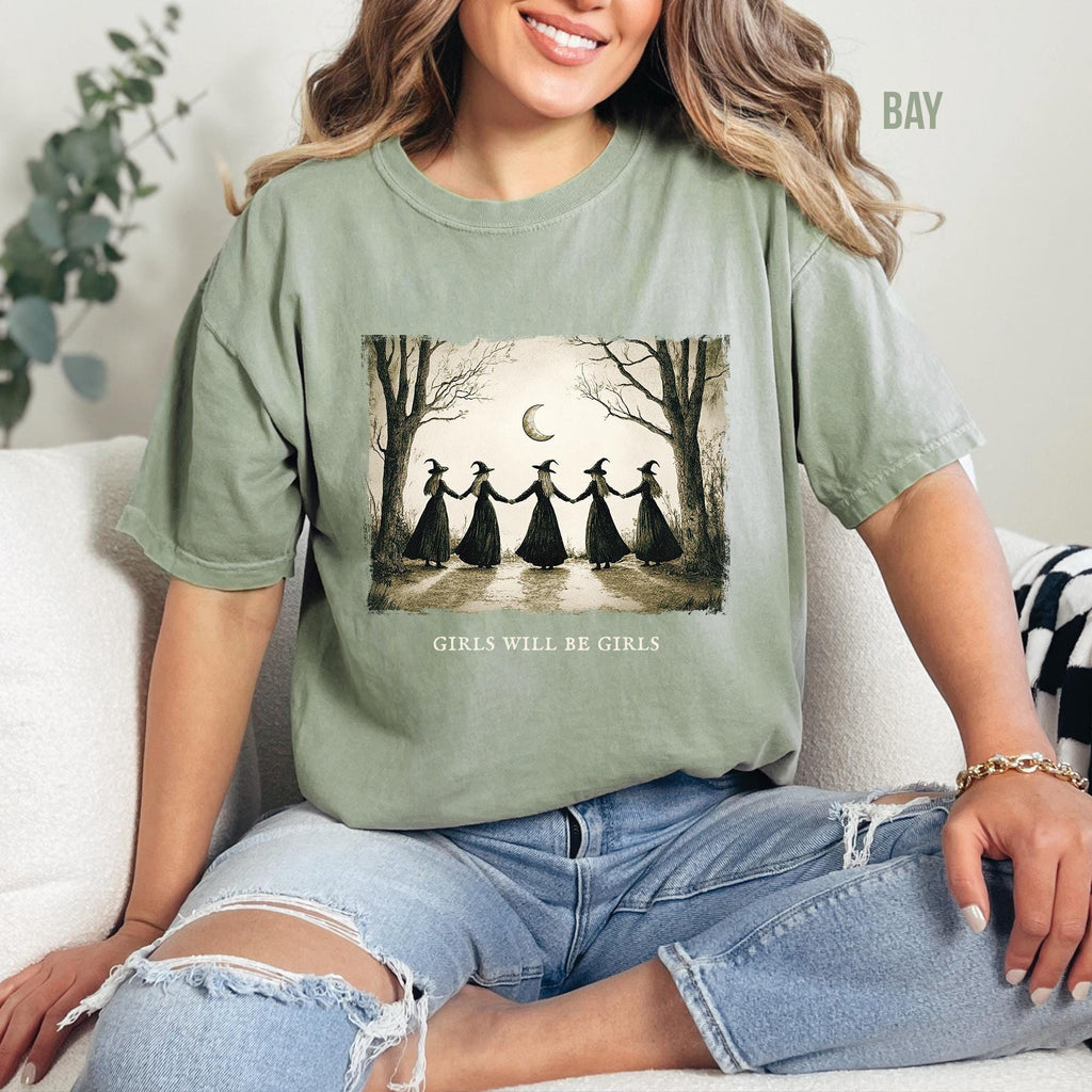 Funny Witch Girls Will Be Girls Comfort Colors Shirt