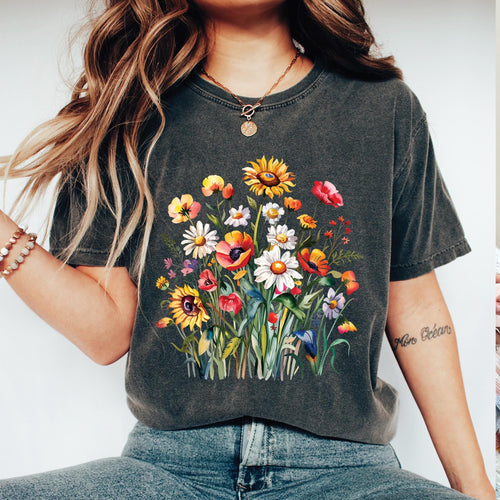 Boho Floral Botanical T-Shirt