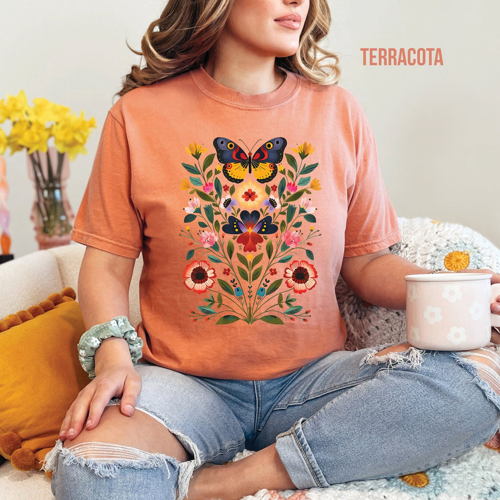 Butterflies and Flowers Shirt