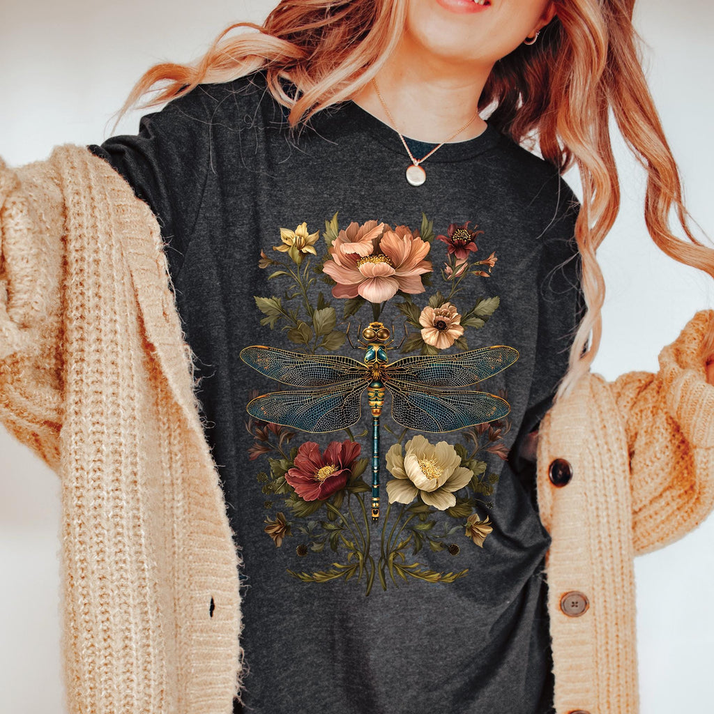 Boho Floral Dragonfly T-Shirt