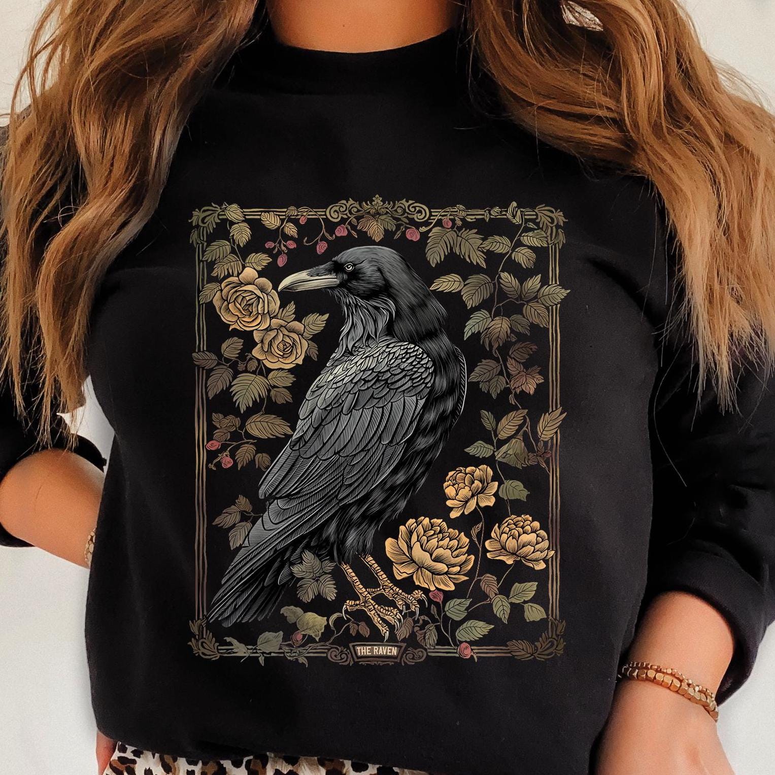 Vintage Gothic Raven Sweatshirt