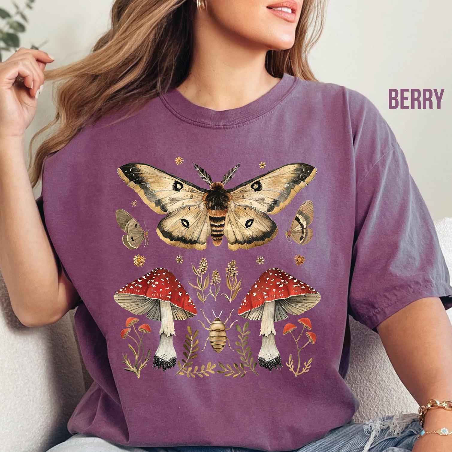 Vintage Moth & Mushroom Shirt