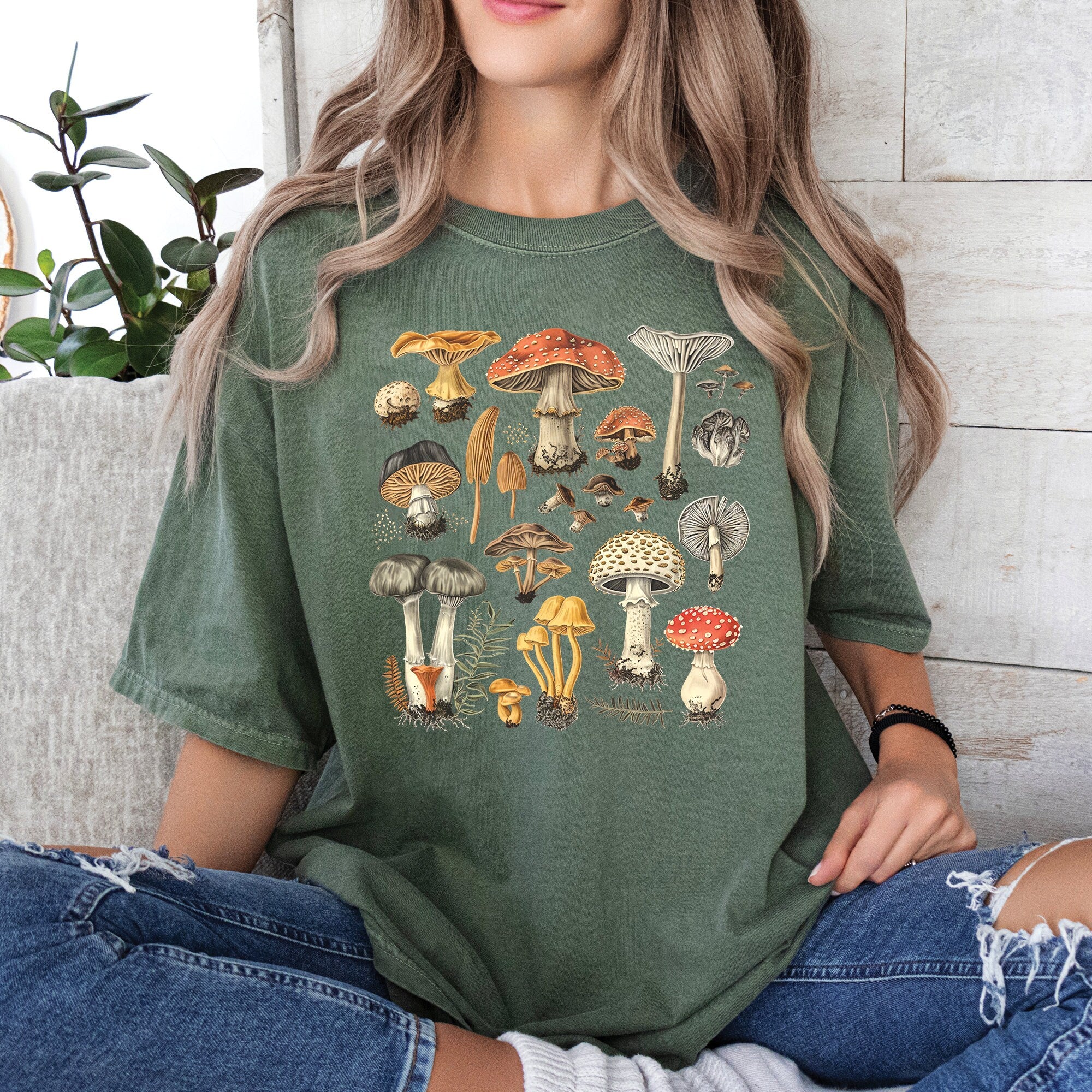 Cottagecore Mushrooms Graphic T-Shirt