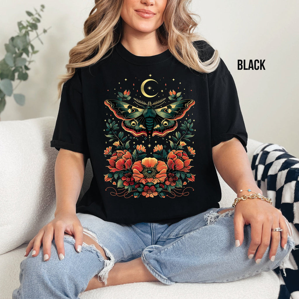 Celestial Moth Flowers Shirt
