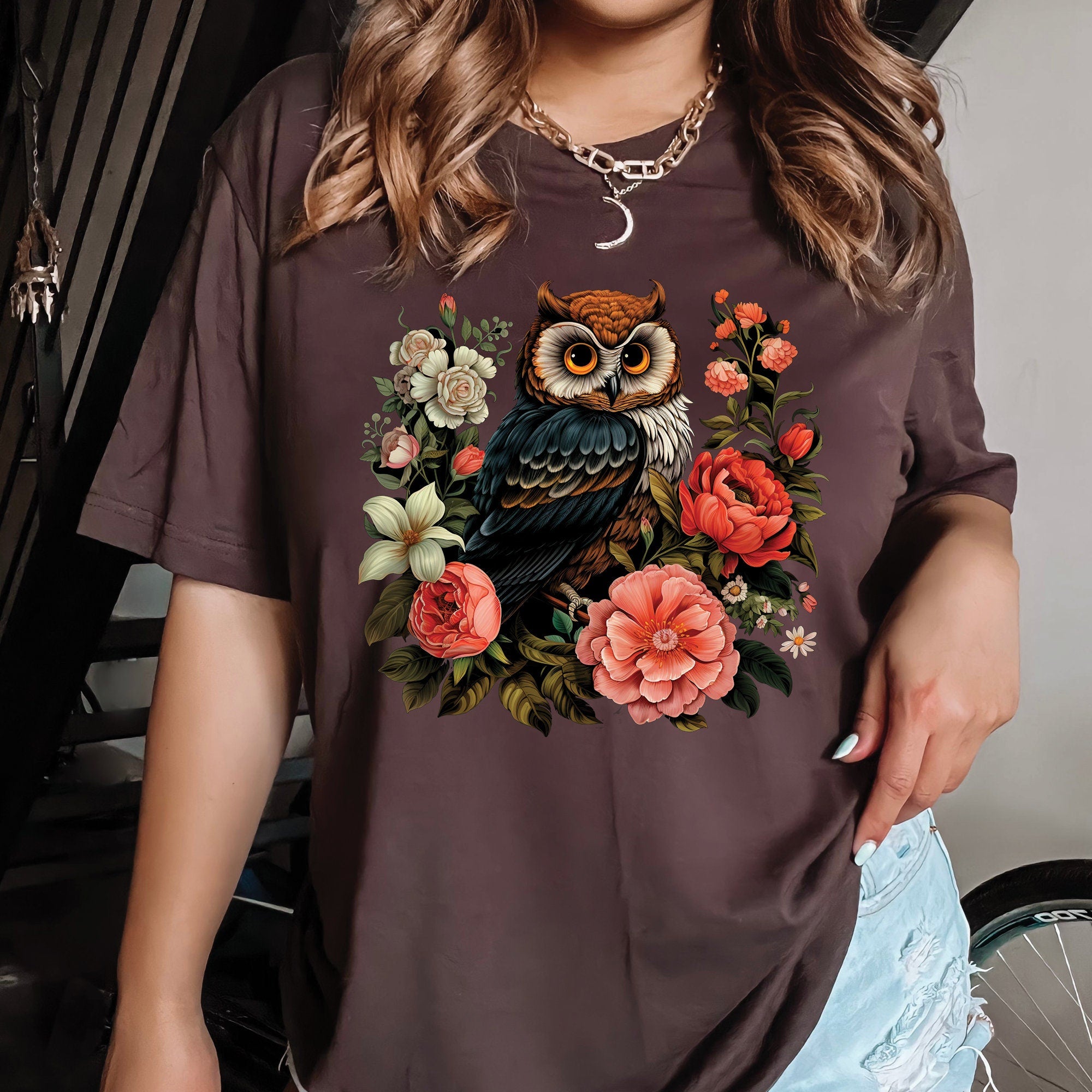 Cute Floral Owl T-Shirt