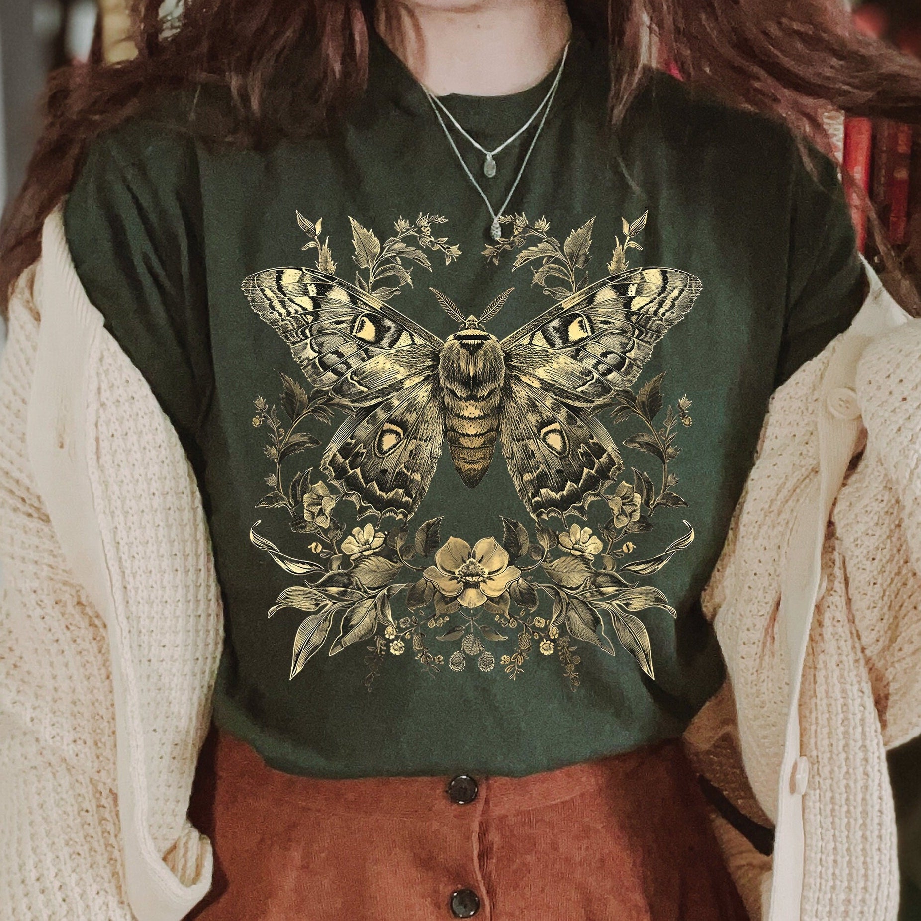 Vintage Floral Moth T-Shirt
