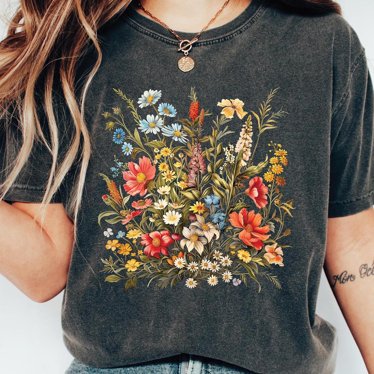 boho wildflowers shirt